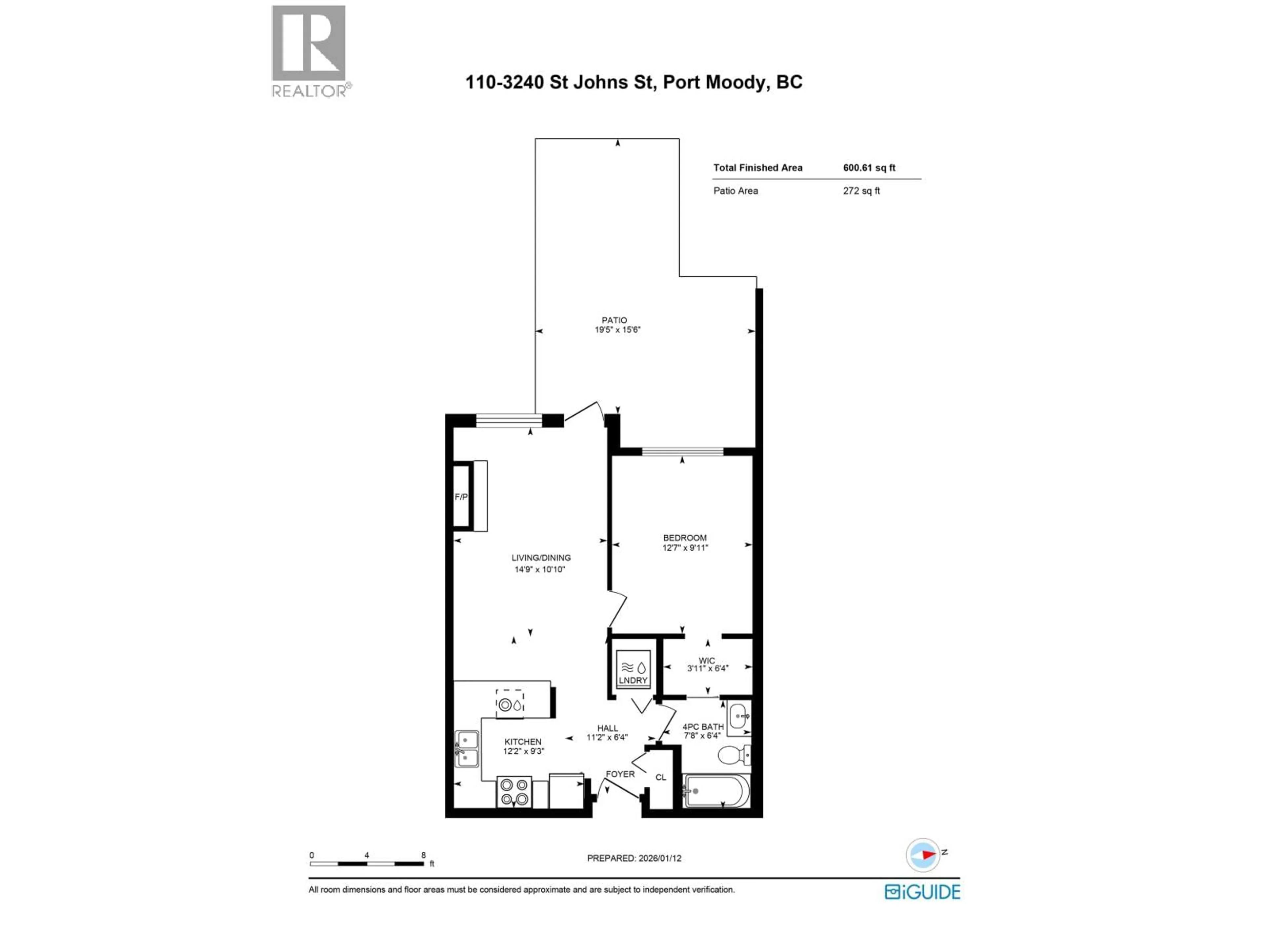 Floor plan for 110 - 3240 ST JOHNS STREET, Port Moody British Columbia V3H0C1