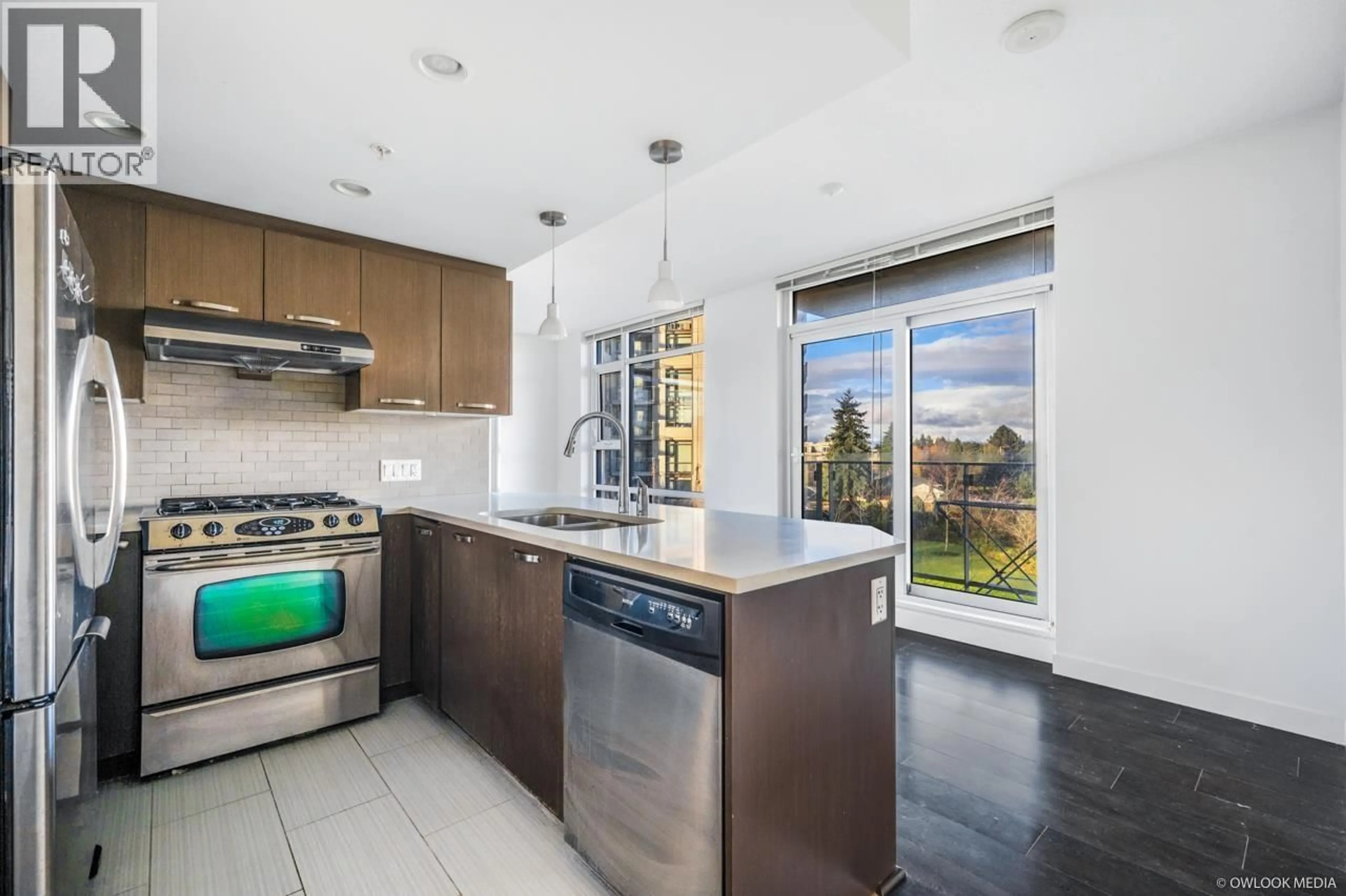 Open concept kitchen, ceramic/tile floor for 601 - 8333 ANDERSON ROAD, Richmond British Columbia V6Y0E2