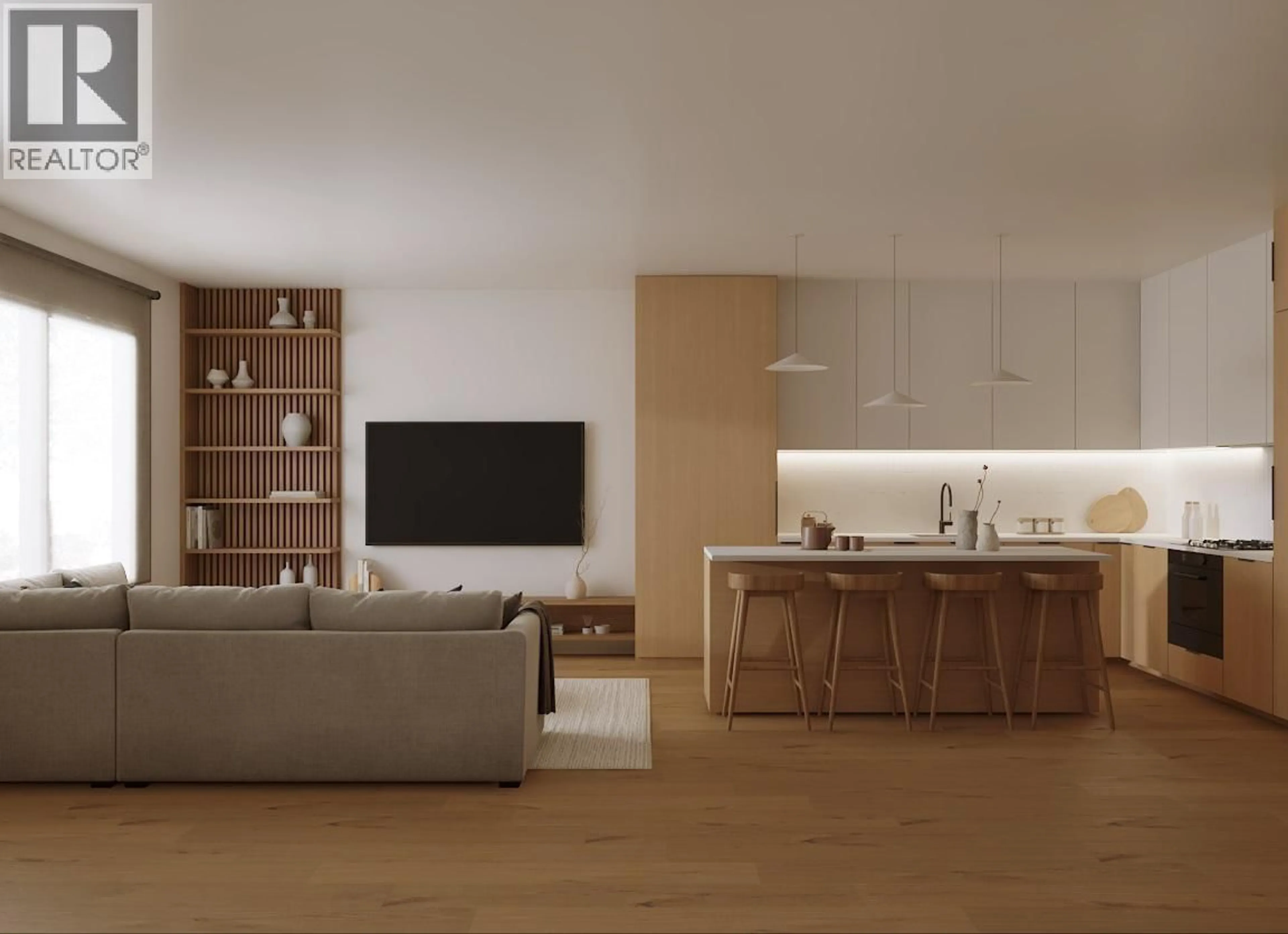 Living room with furniture, wood/laminate floor for 2 - 7554 WRIGHT STREET, Burnaby British Columbia V3N3W7