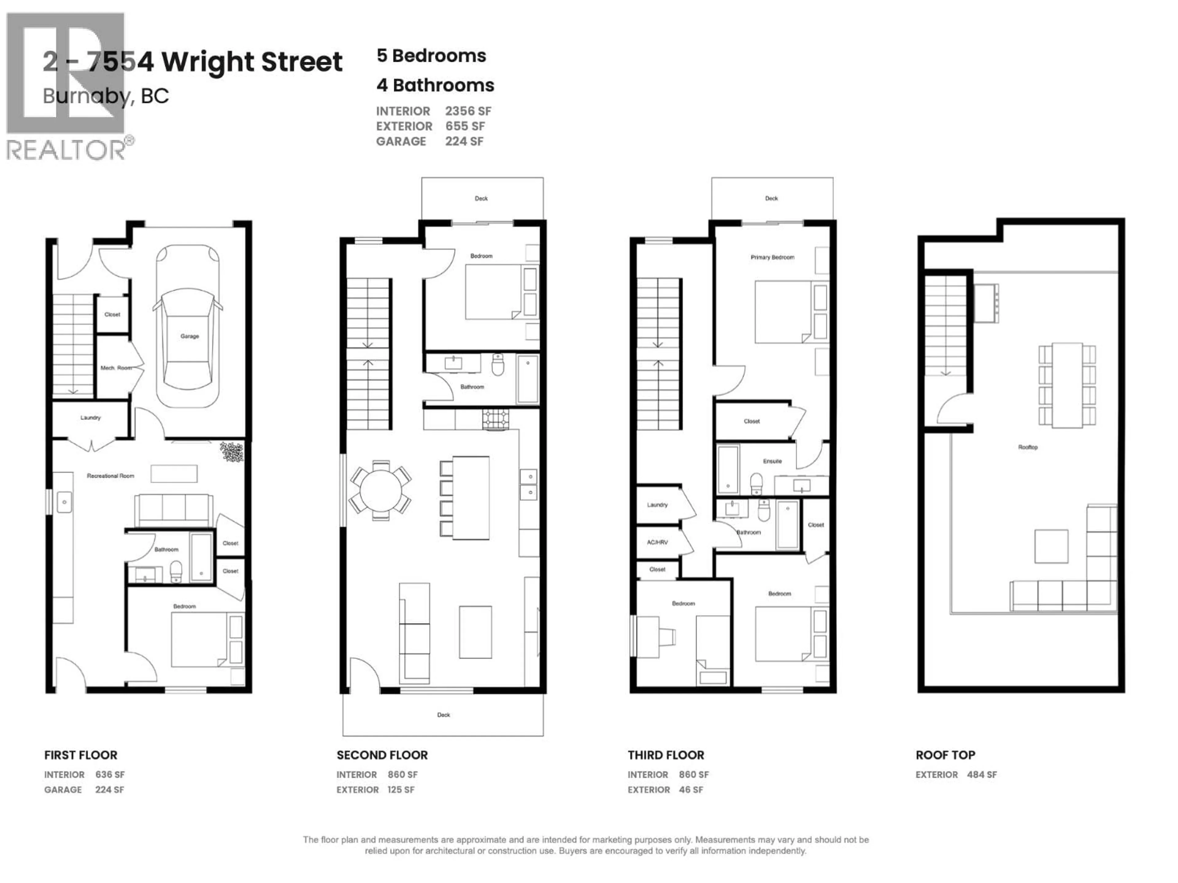 Floor plan for 2 - 7554 WRIGHT STREET, Burnaby British Columbia V3N3W7