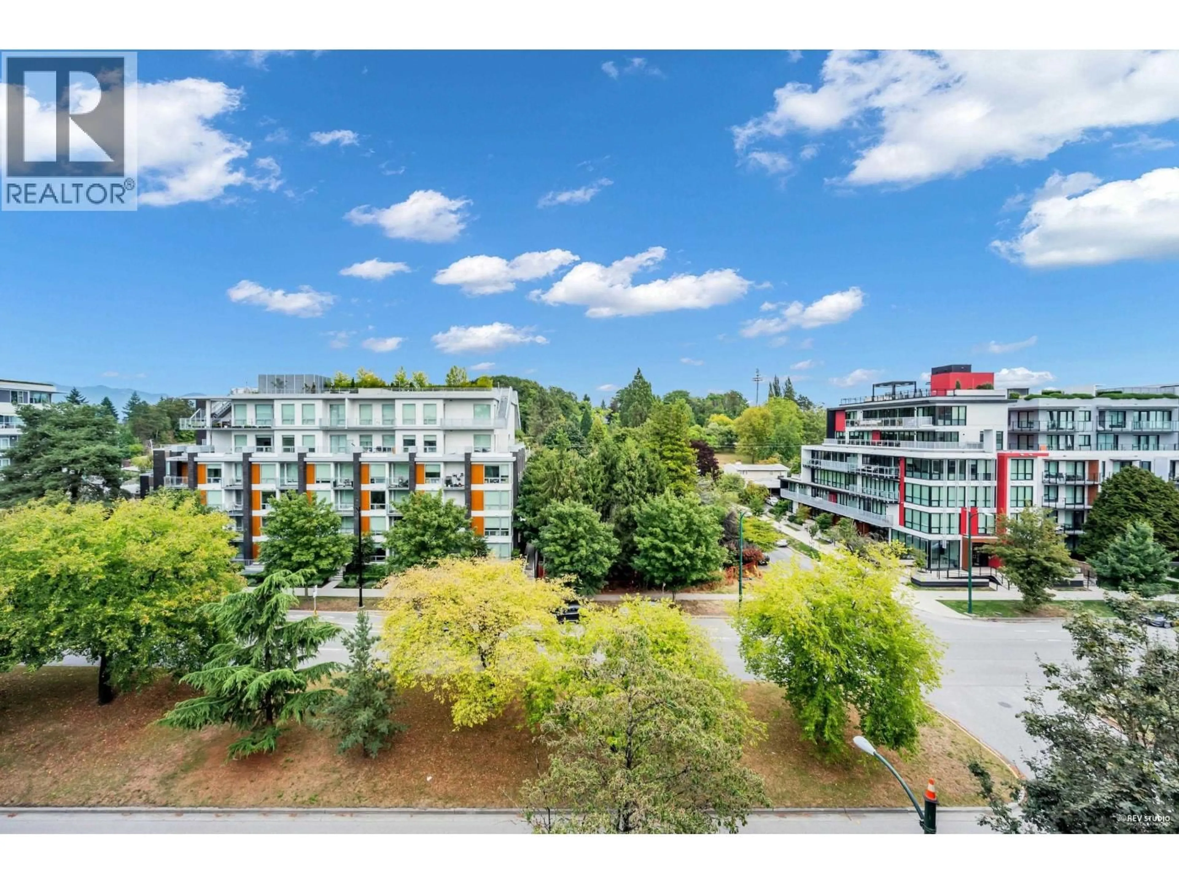 A pic from outside/outdoor area/front of a property/back of a property/a pic from drone, city buildings view from balcony for 604 - 5077 CAMBIE STREET, Vancouver British Columbia V5Z0H7