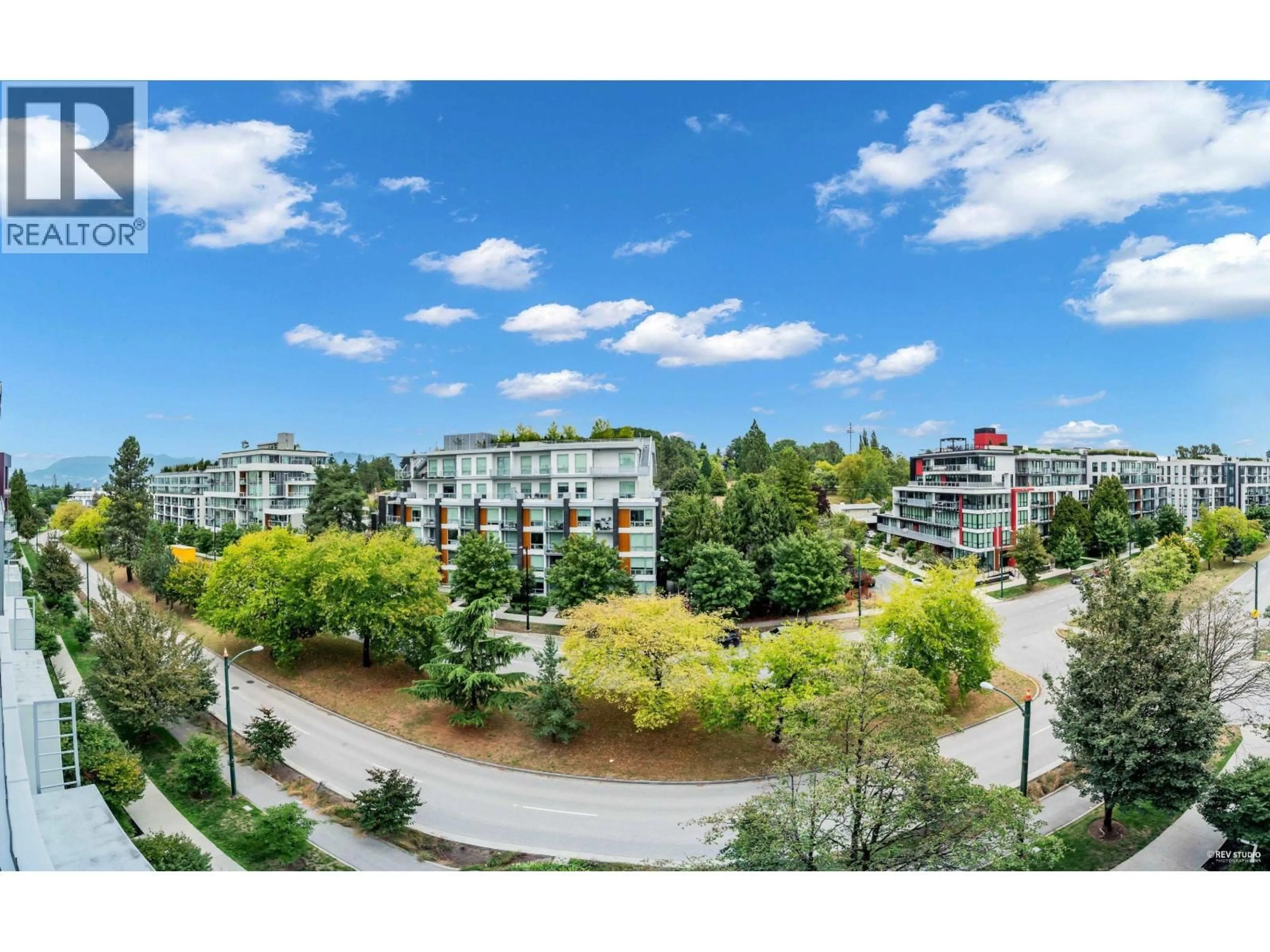 A pic from outside/outdoor area/front of a property/back of a property/a pic from drone, city buildings view from balcony for 604 - 5077 CAMBIE STREET, Vancouver British Columbia V5Z0H7