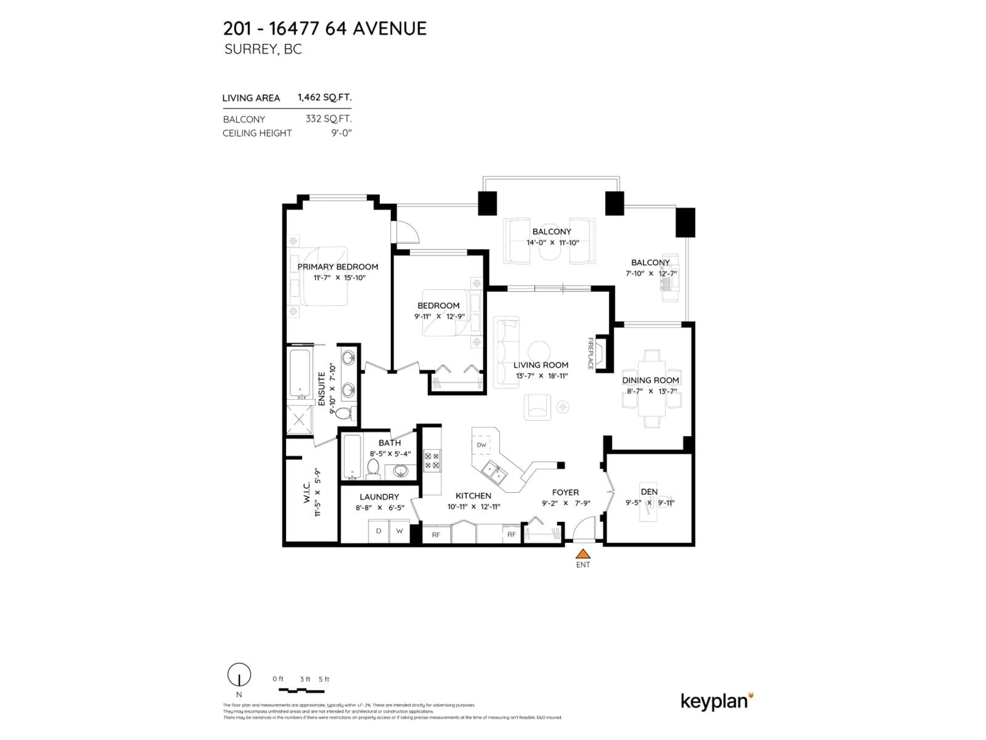 Floor plan for 201 - 16477 64 AVENUE, Surrey British Columbia V3S6V7