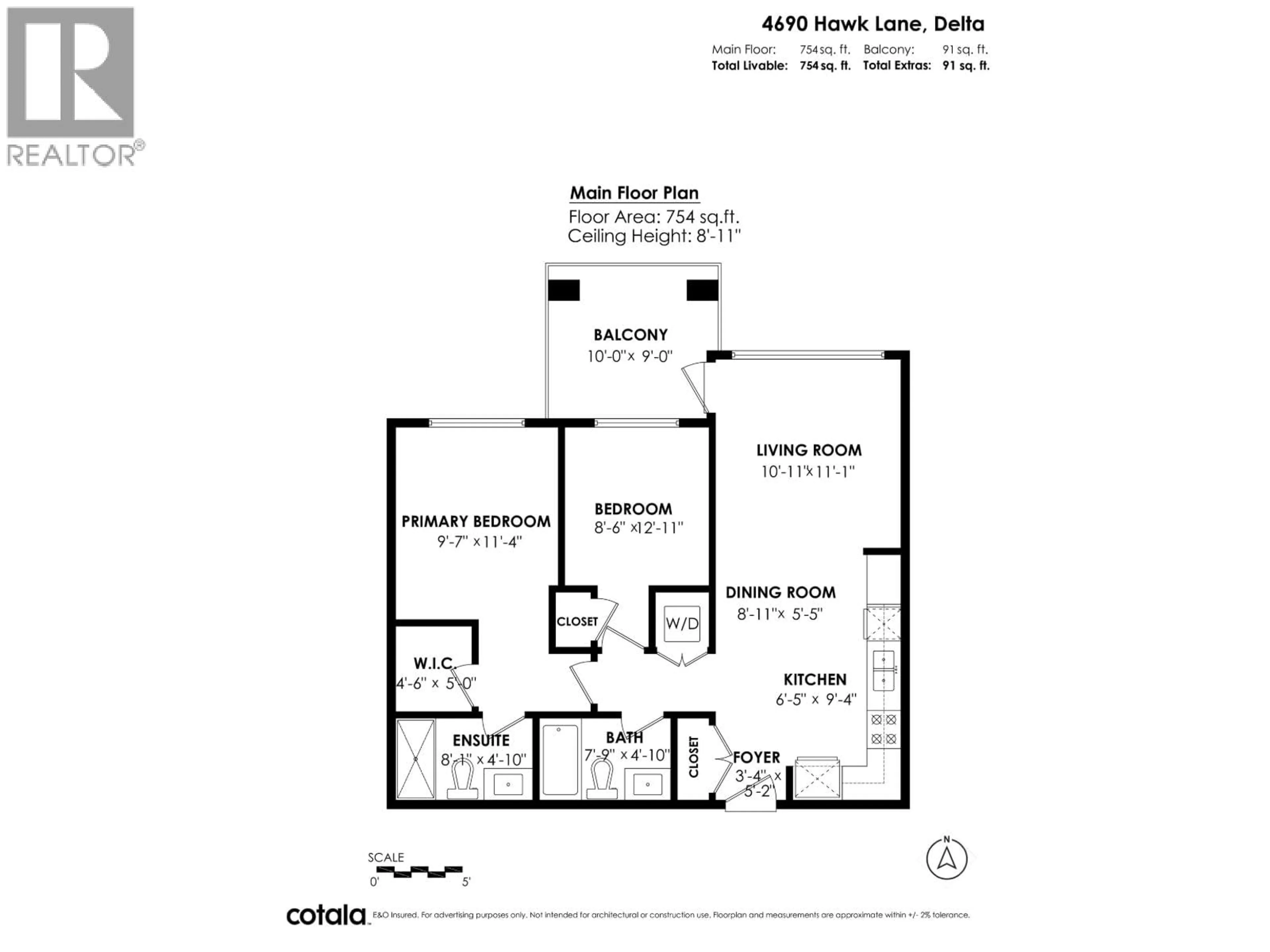 Floor plan for 213 - 4690 HAWK LANE, Tsawwassen British Columbia V4M0C4