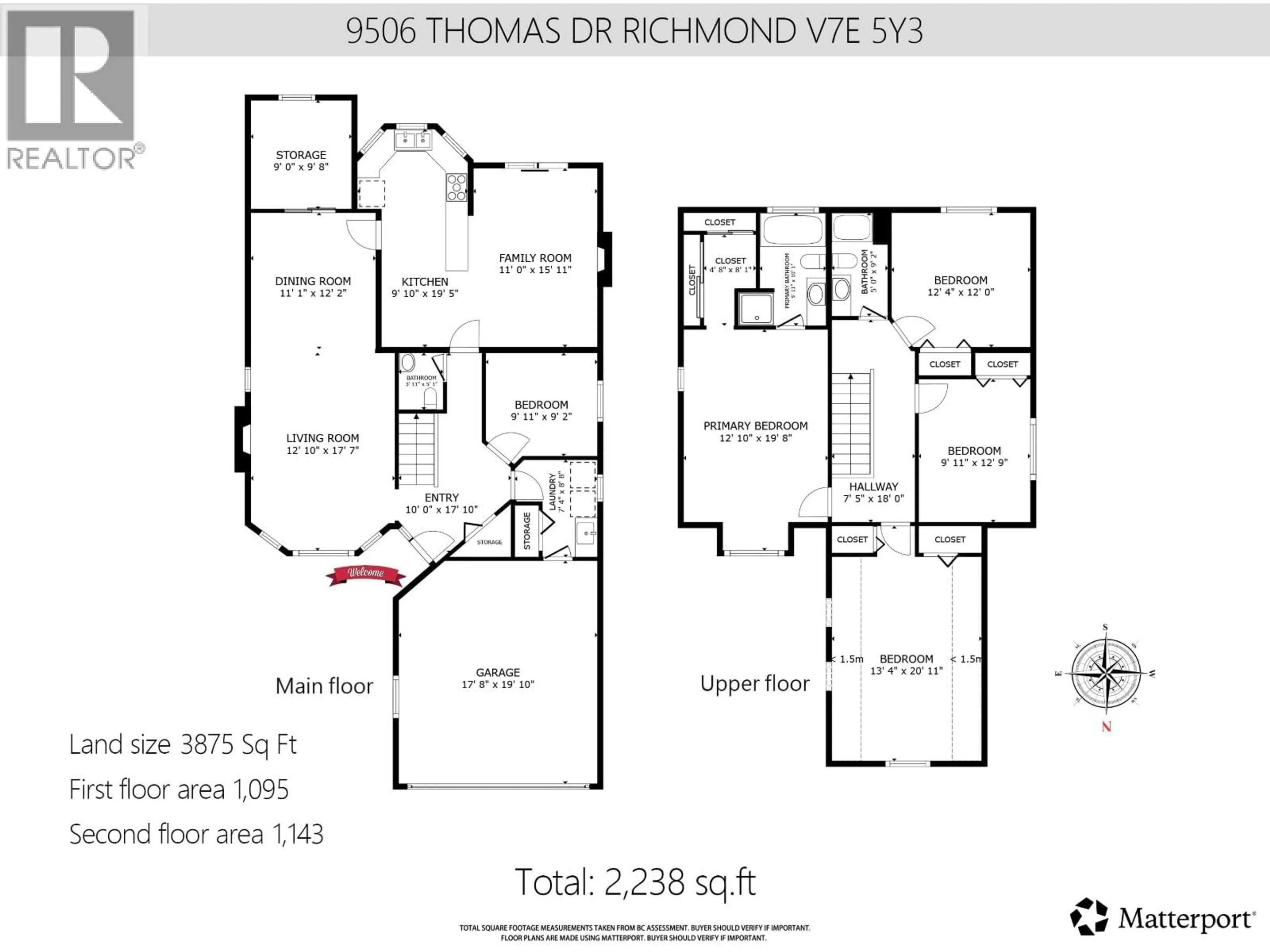 Floor plan for 9506 THOMAS DRIVE, Richmond British Columbia V7E5Y3