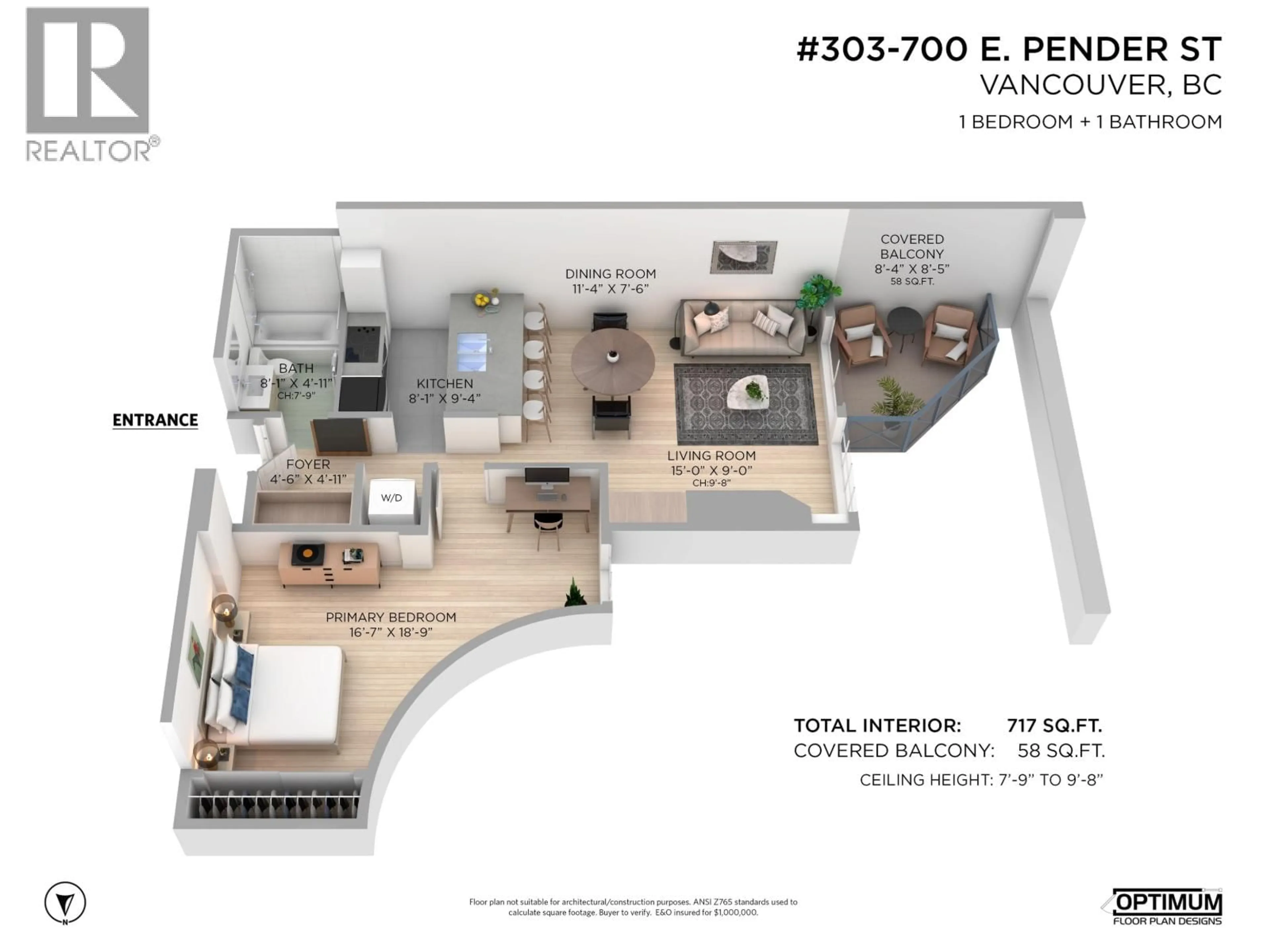 Floor plan for 303 - 700 PENDER STREET, Vancouver British Columbia V6A1V7