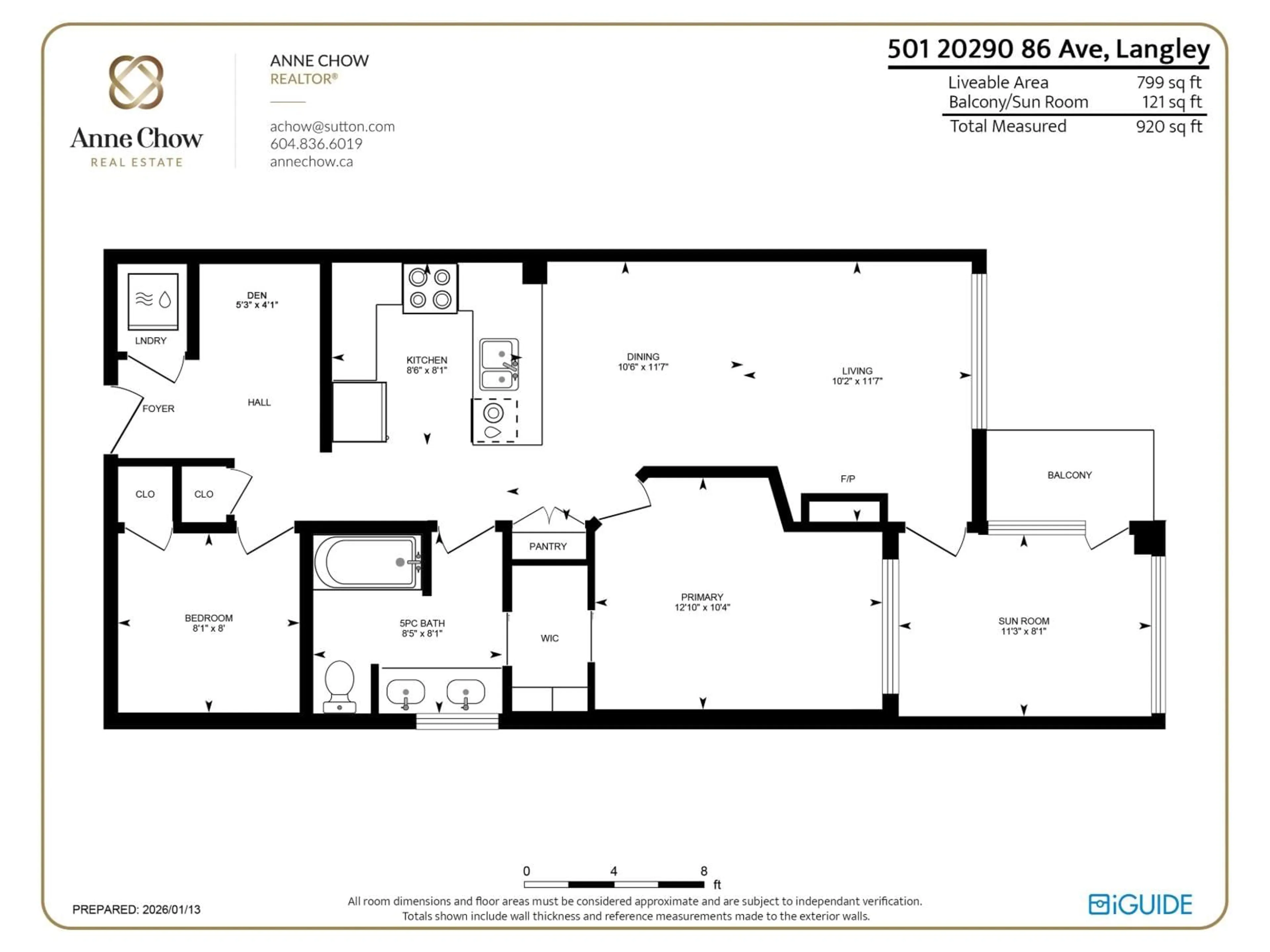 Floor plan for 501 - 20290 86 AVENUE, Langley British Columbia V2Y3L6