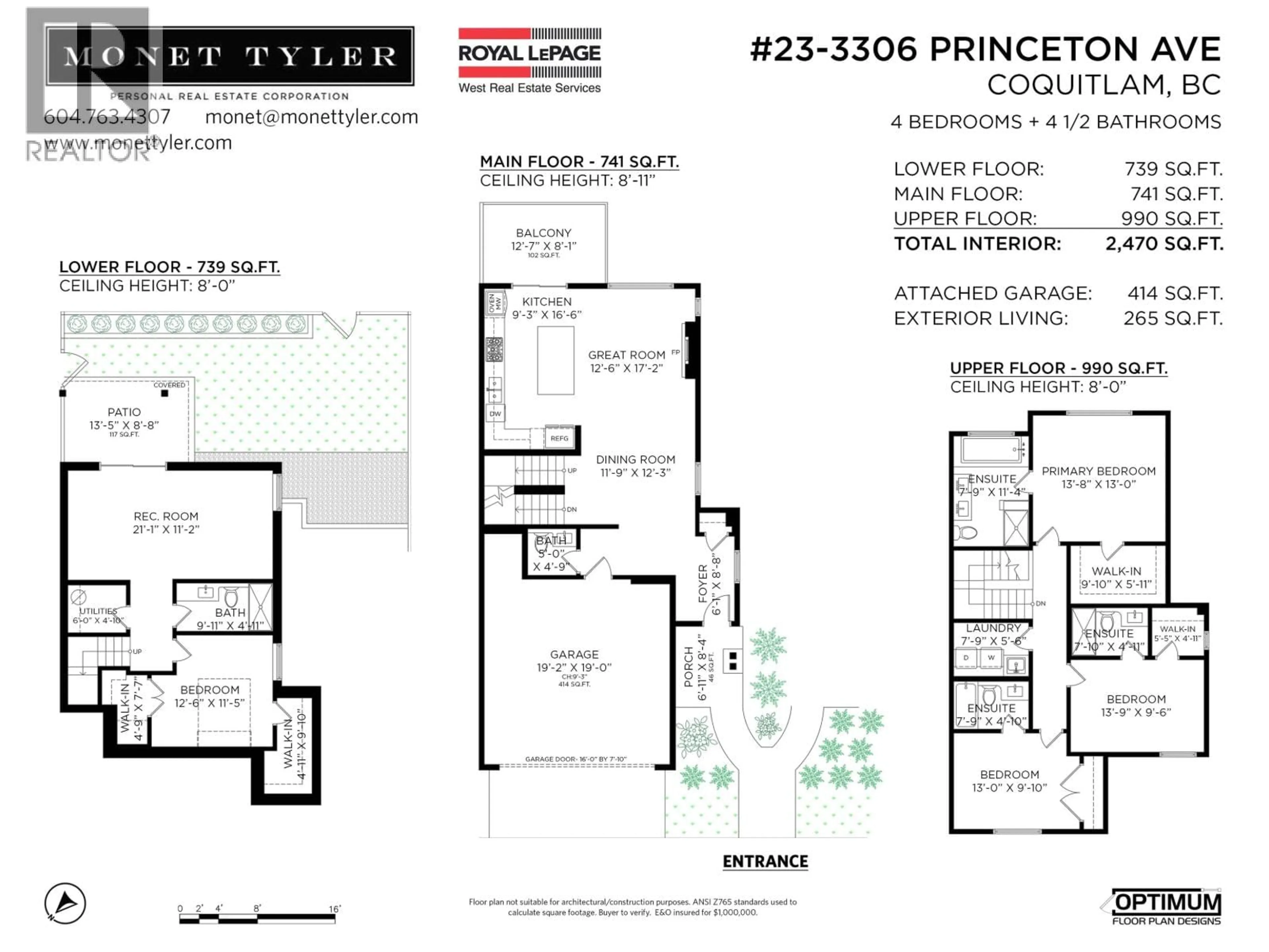 Floor plan for 23 - 3306 PRINCETON AVENUE, Coquitlam British Columbia V3E0M9