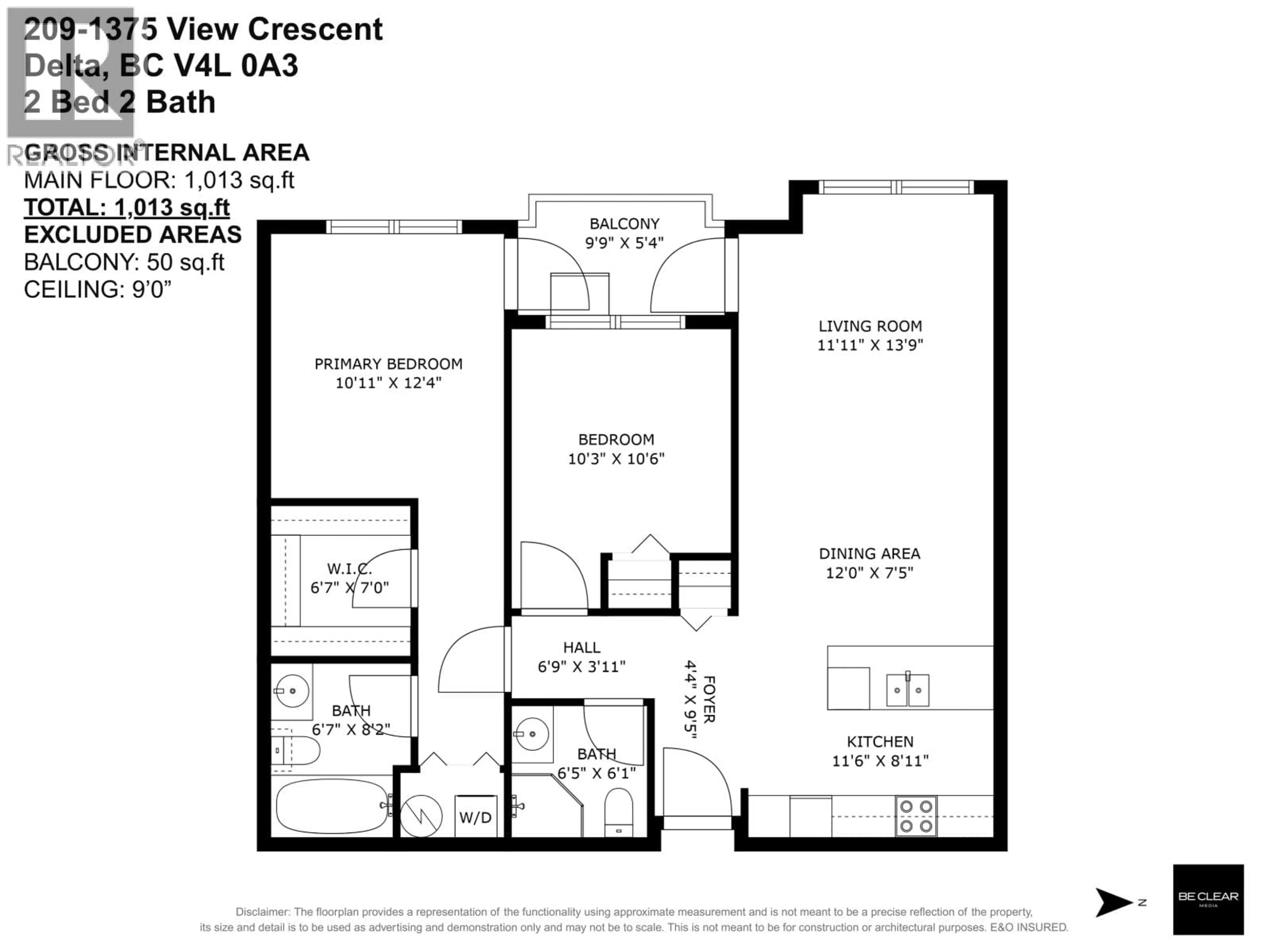 Floor plan for 206 - 1375 VIEW CRESCENT, Delta British Columbia V4L0A3