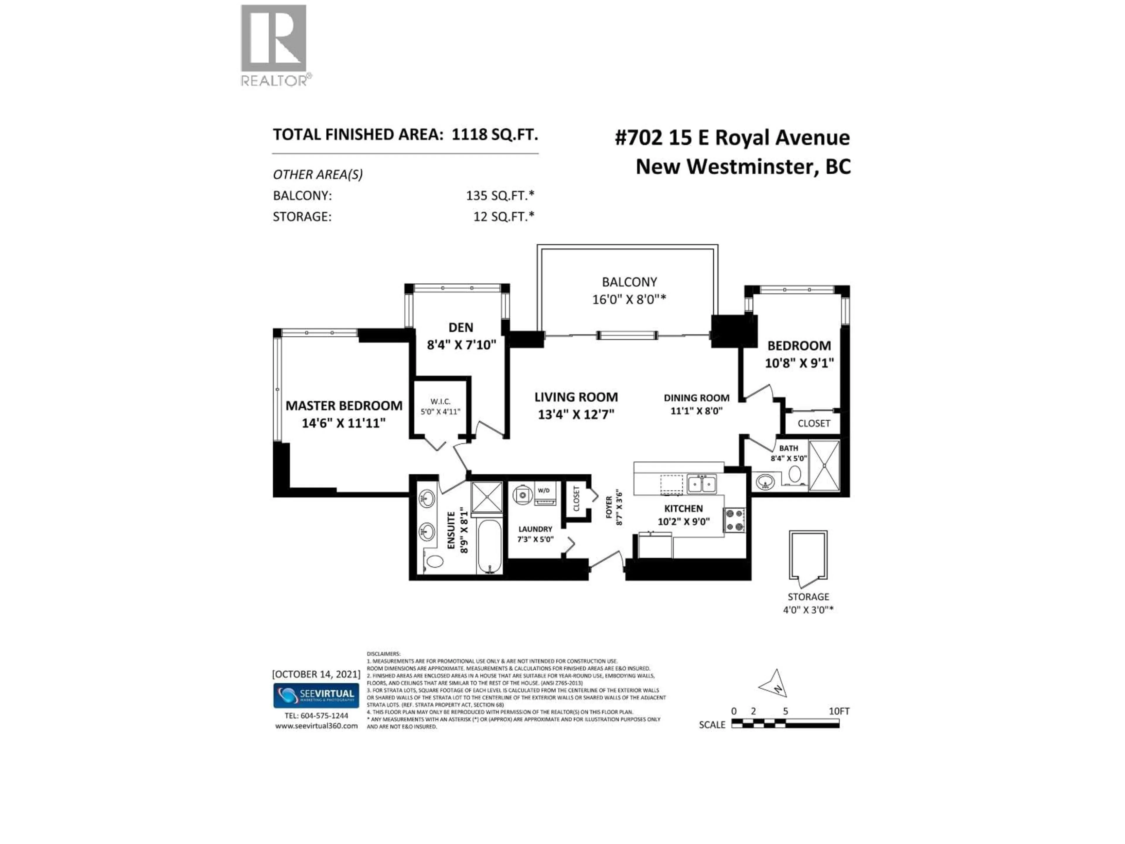 Floor plan for 702 - 15 ROYAL AVENUE, New Westminster British Columbia V3L0A9
