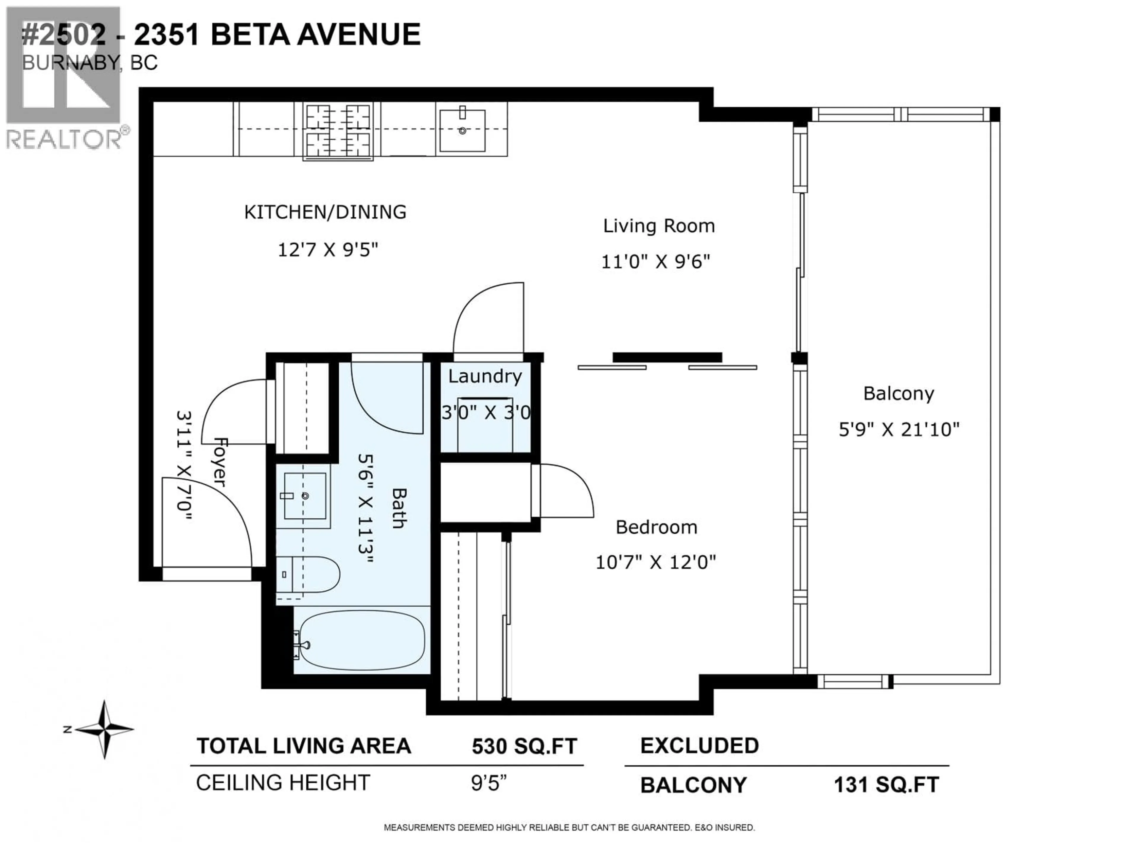 Floor plan for 2502 - 2351 BETA AVENUE, Burnaby British Columbia V5C0M2