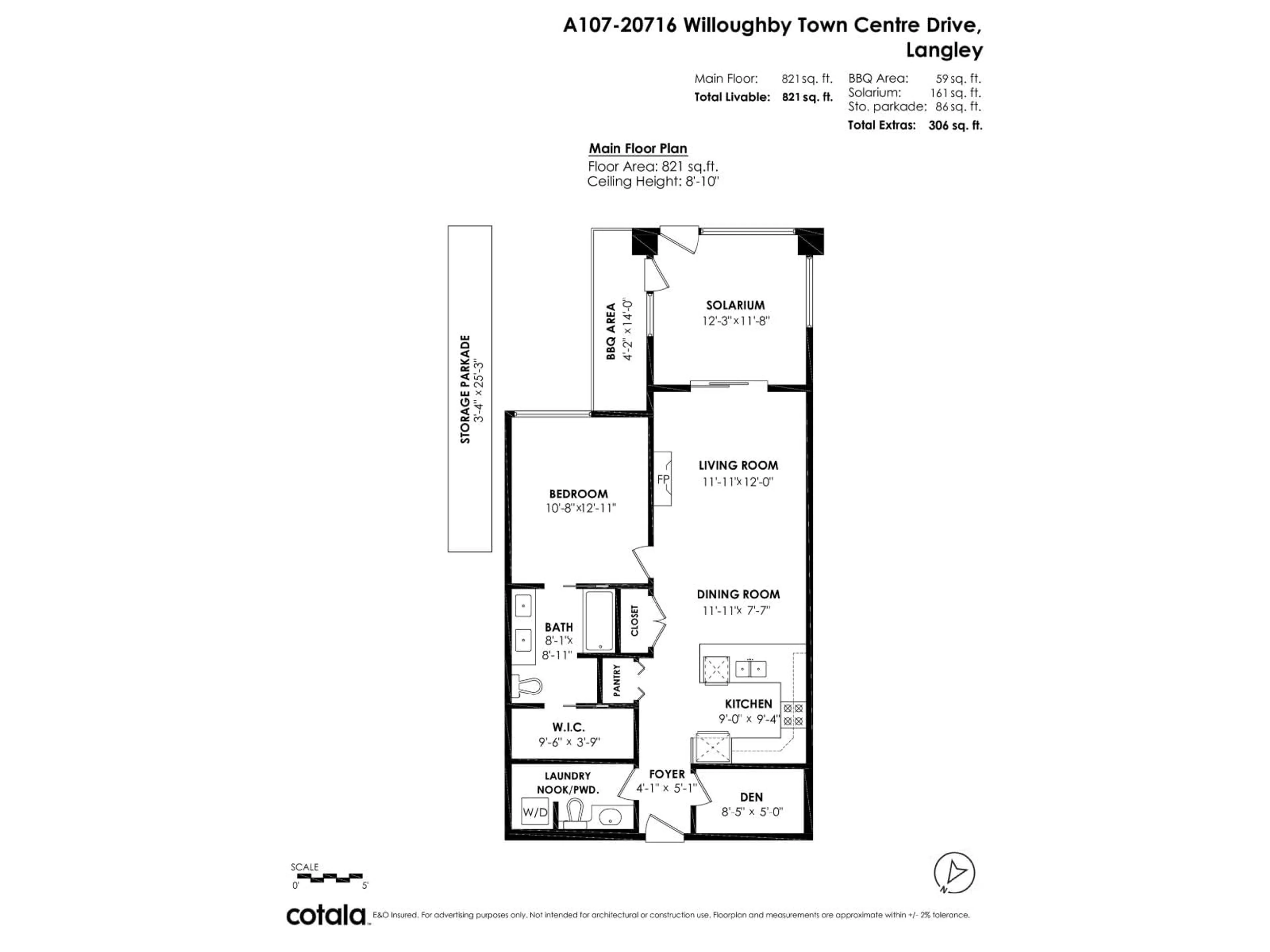 Floor plan for A107 - 20716 WILLOUGHBY TOWN CENTRE DRIVE, Langley British Columbia V2Y3J7