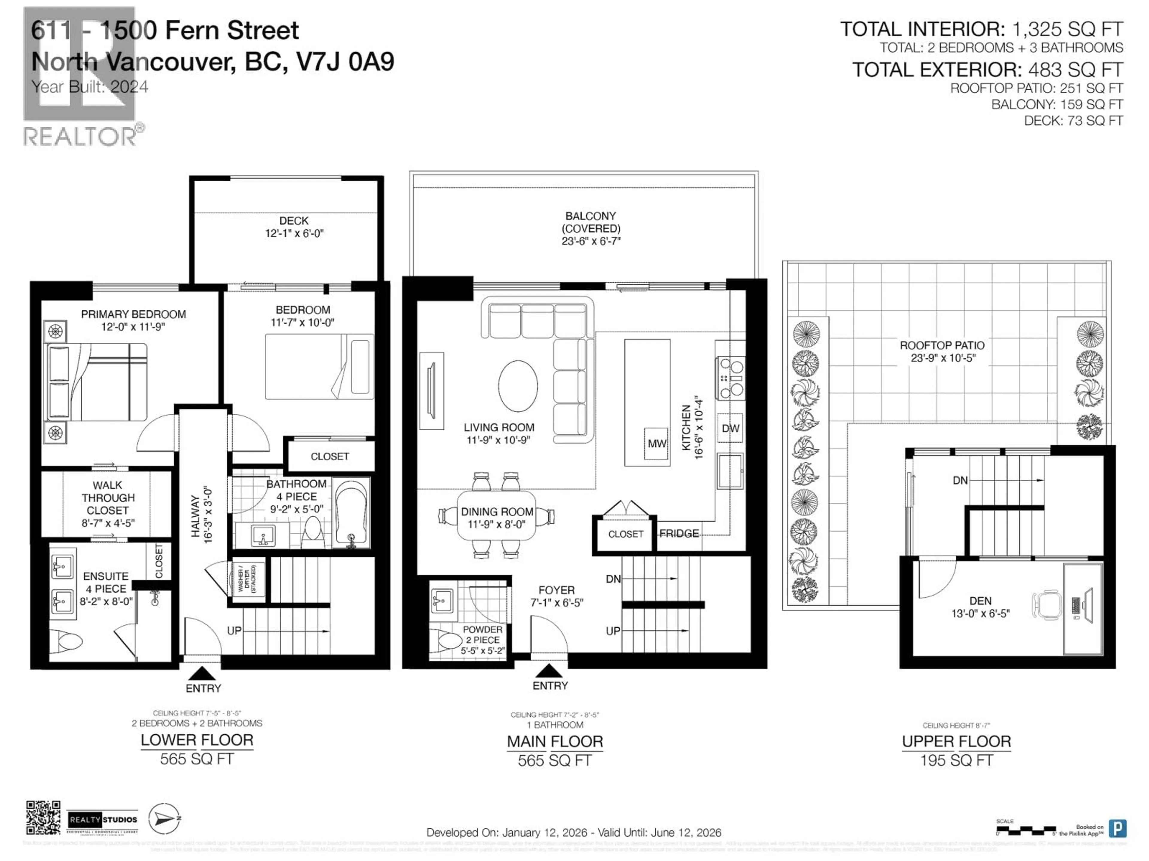 Floor plan for 611 - 1500 FERN STREET, North Vancouver British Columbia V7J0E6
