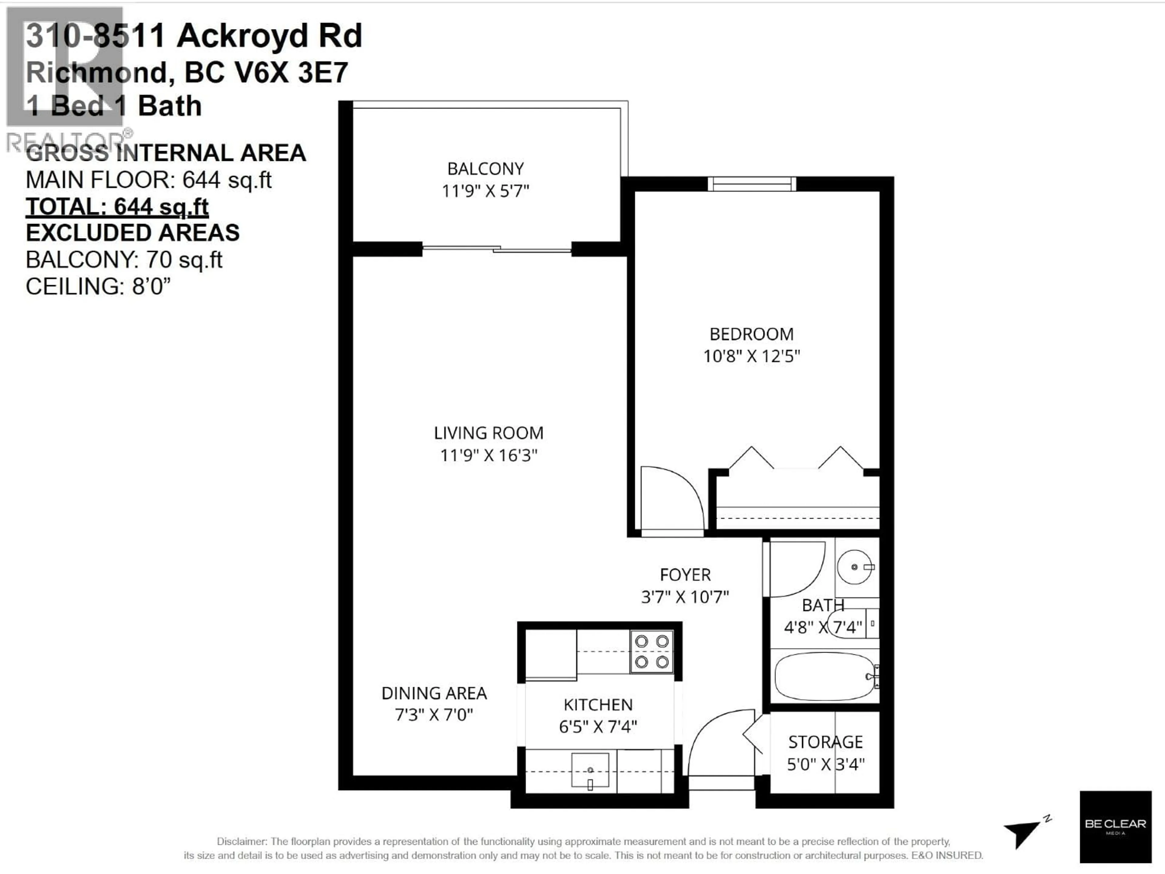 Floor plan for 310 - 8511 ACKROYD ROAD, Richmond British Columbia V6X3E7