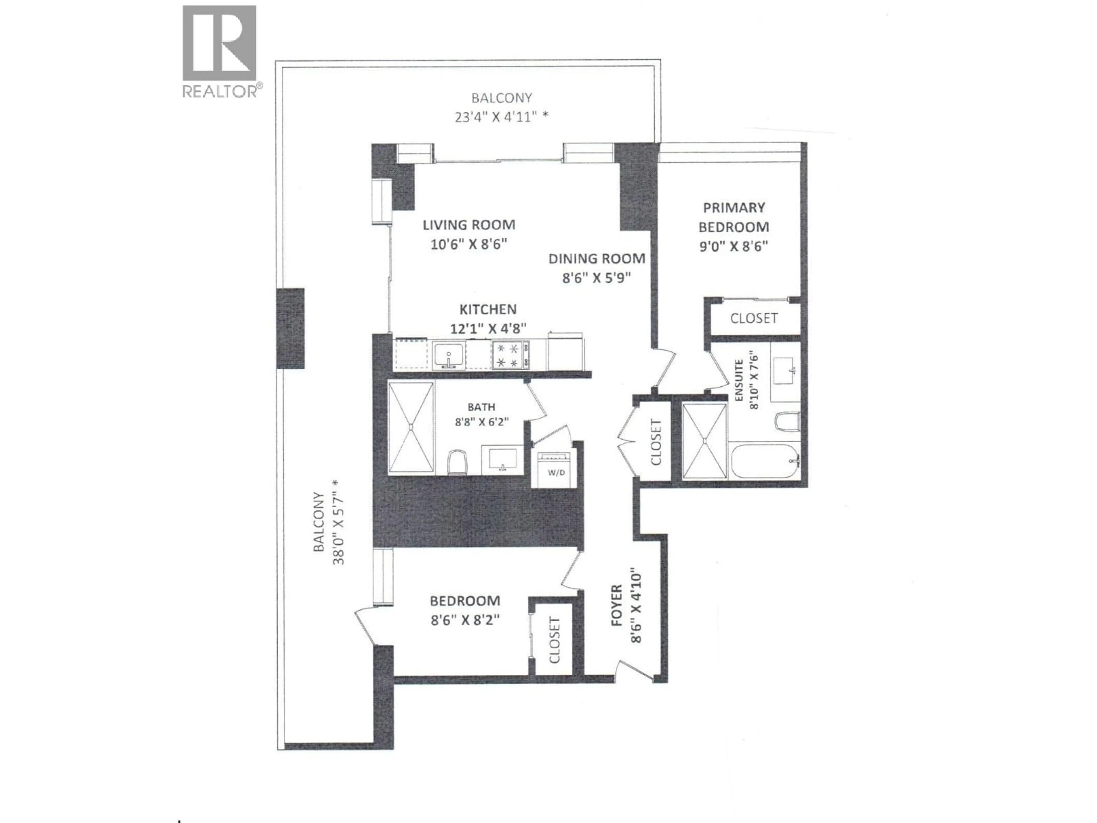 Floor plan for 1205 - 1480 HOWE STREET, Vancouver British Columbia V6Z0G5
