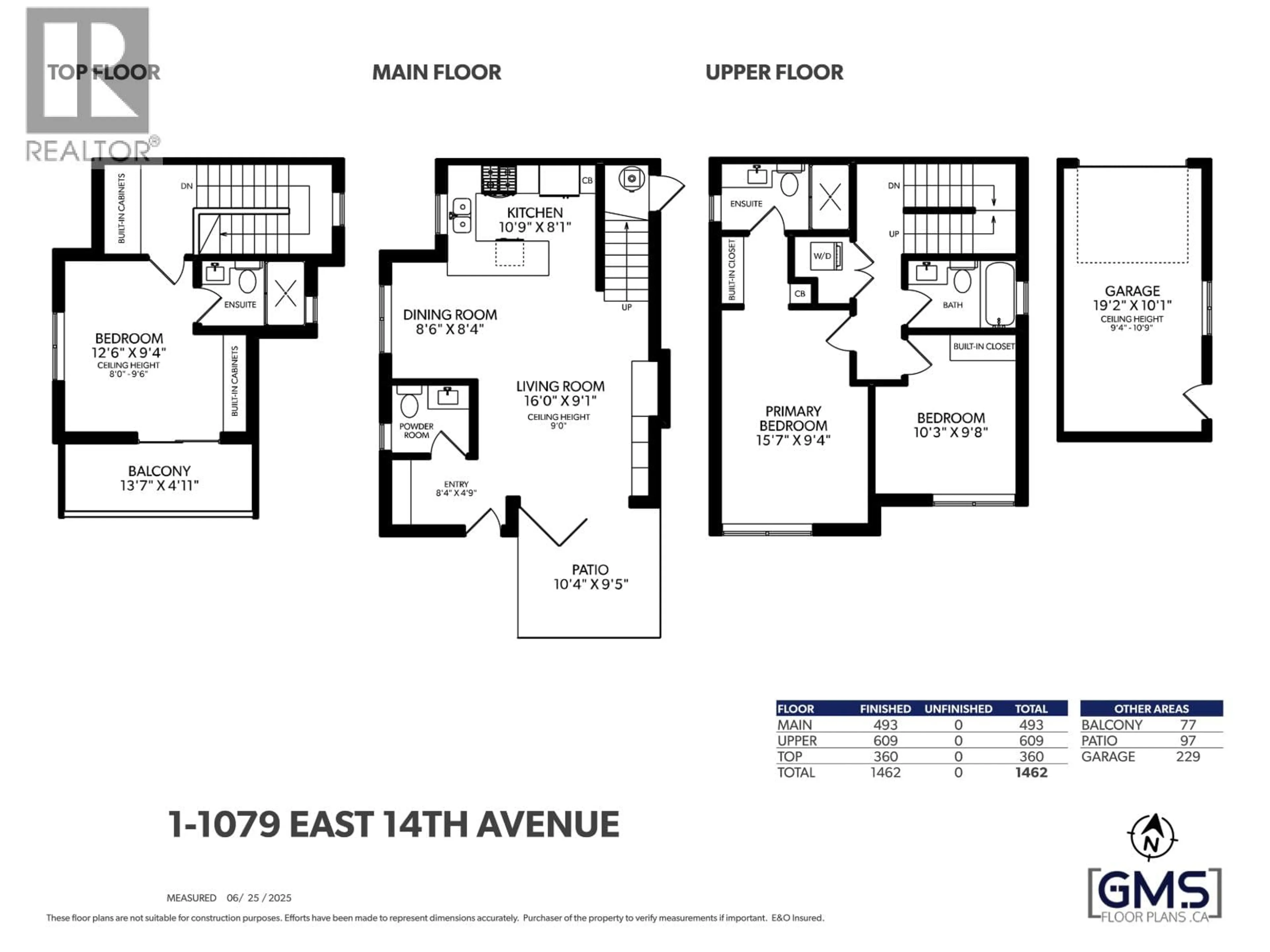 Floor plan for #1 - 1079 14TH AVENUE, Vancouver British Columbia V5T2P1