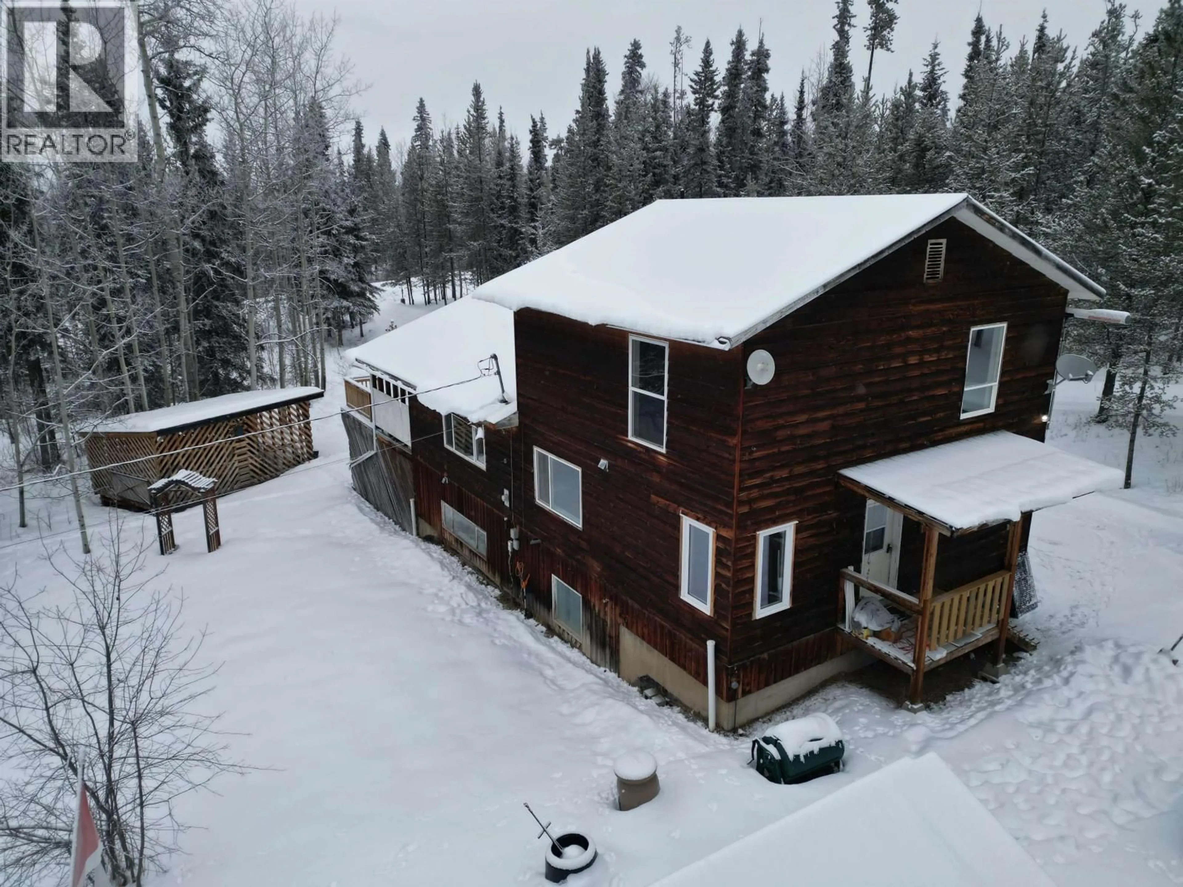 A pic from outside/outdoor area/front of a property/back of a property/a pic from drone, building for 8164 ARCHIE DRIVE, Burns Lake British Columbia V0J1E1