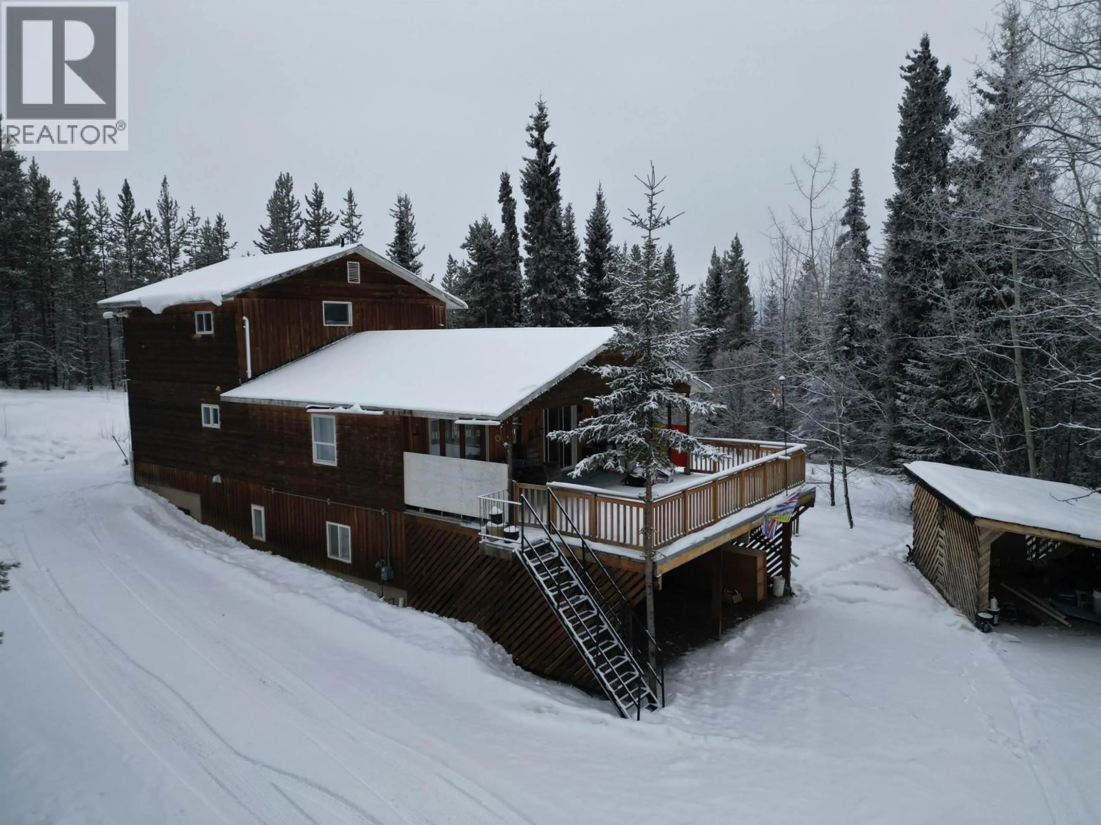 A pic from outside/outdoor area/front of a property/back of a property/a pic from drone, mountain view for 8164 ARCHIE DRIVE, Burns Lake British Columbia V0J1E1