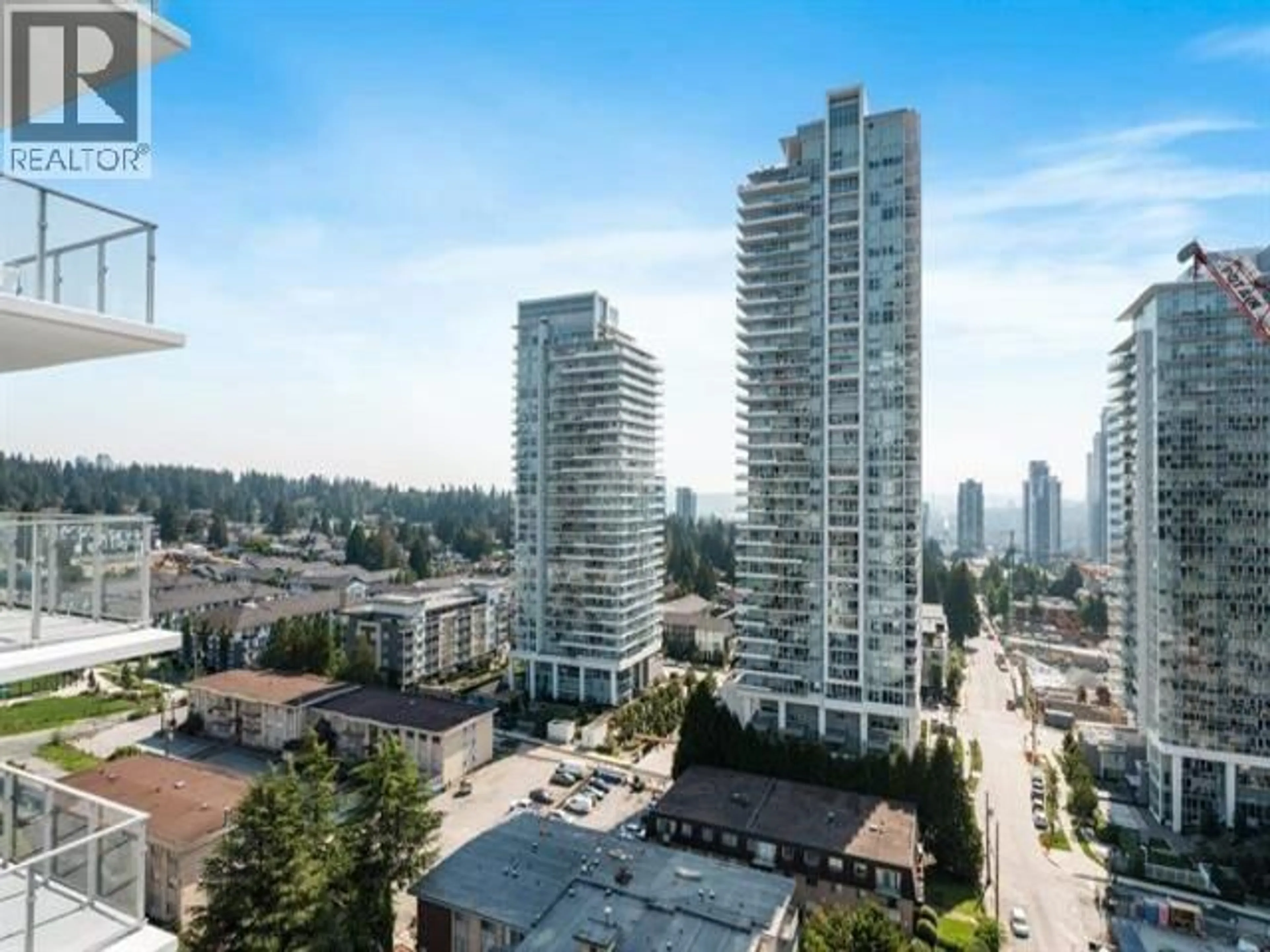 A pic from outside/outdoor area/front of a property/back of a property/a pic from drone, city buildings view from balcony for 1608 - 699 WHITING WAY, Coquitlam British Columbia V3J0N7