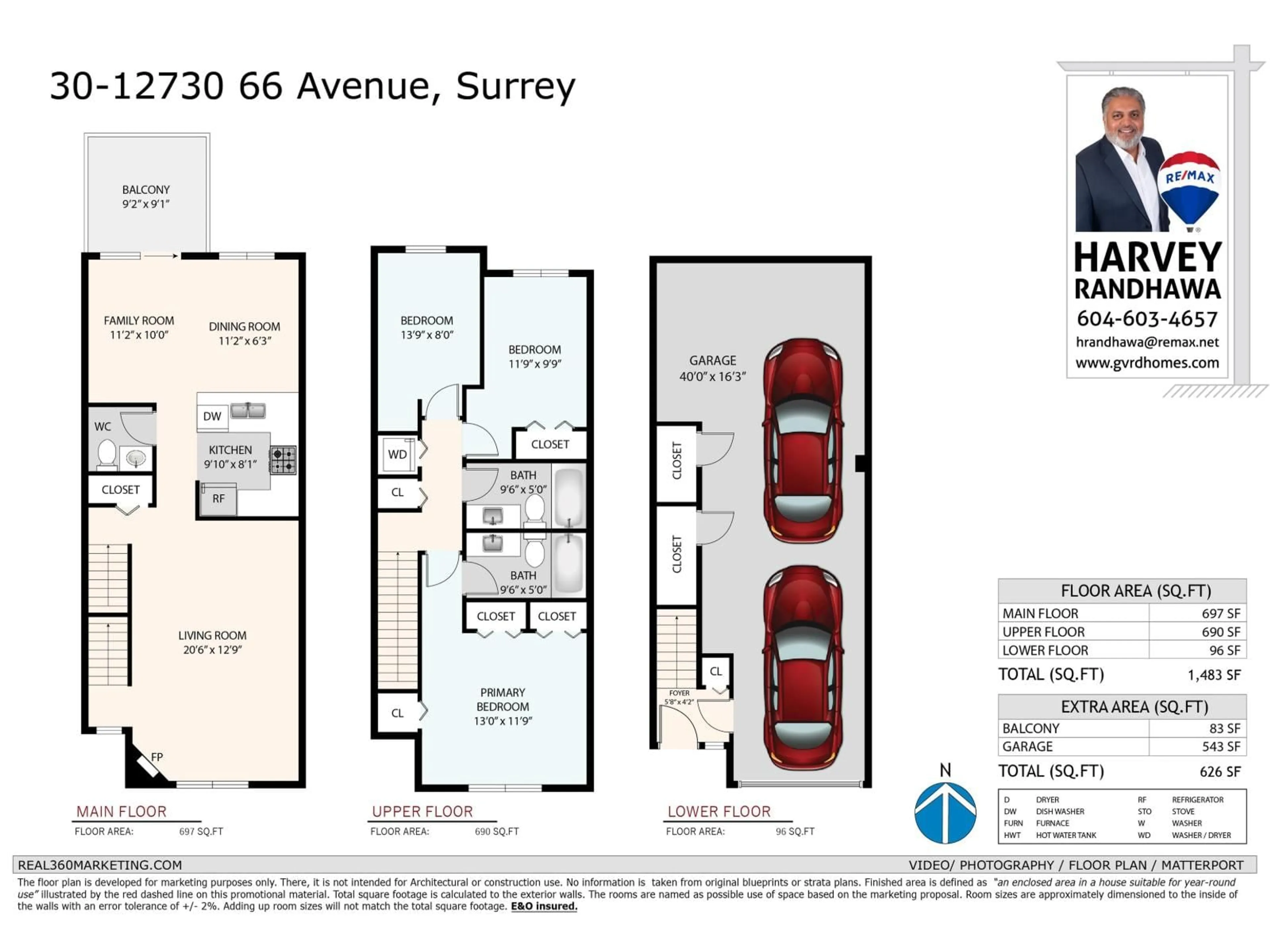 Floor plan for 30 - 12730 66 AVENUE, Surrey British Columbia V3W1P3