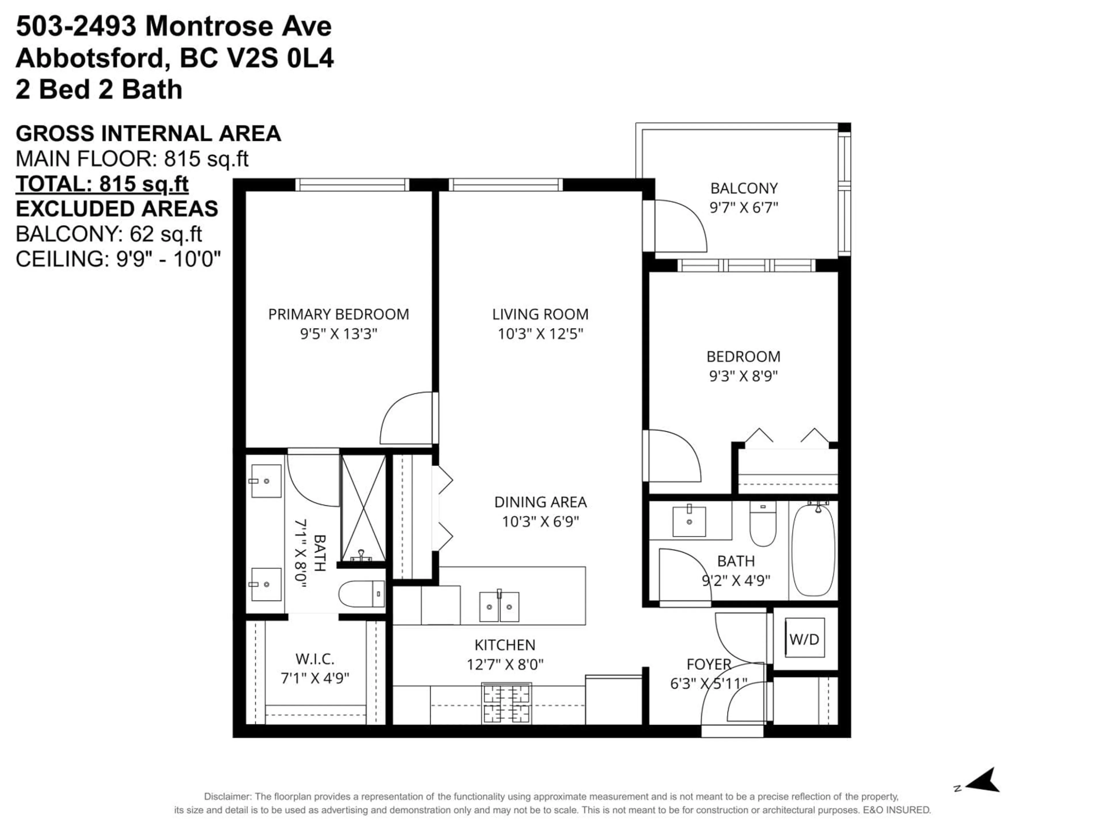 Floor plan for 503 - 2493 MONTROSE AVENUE, Abbotsford British Columbia V2S0L4