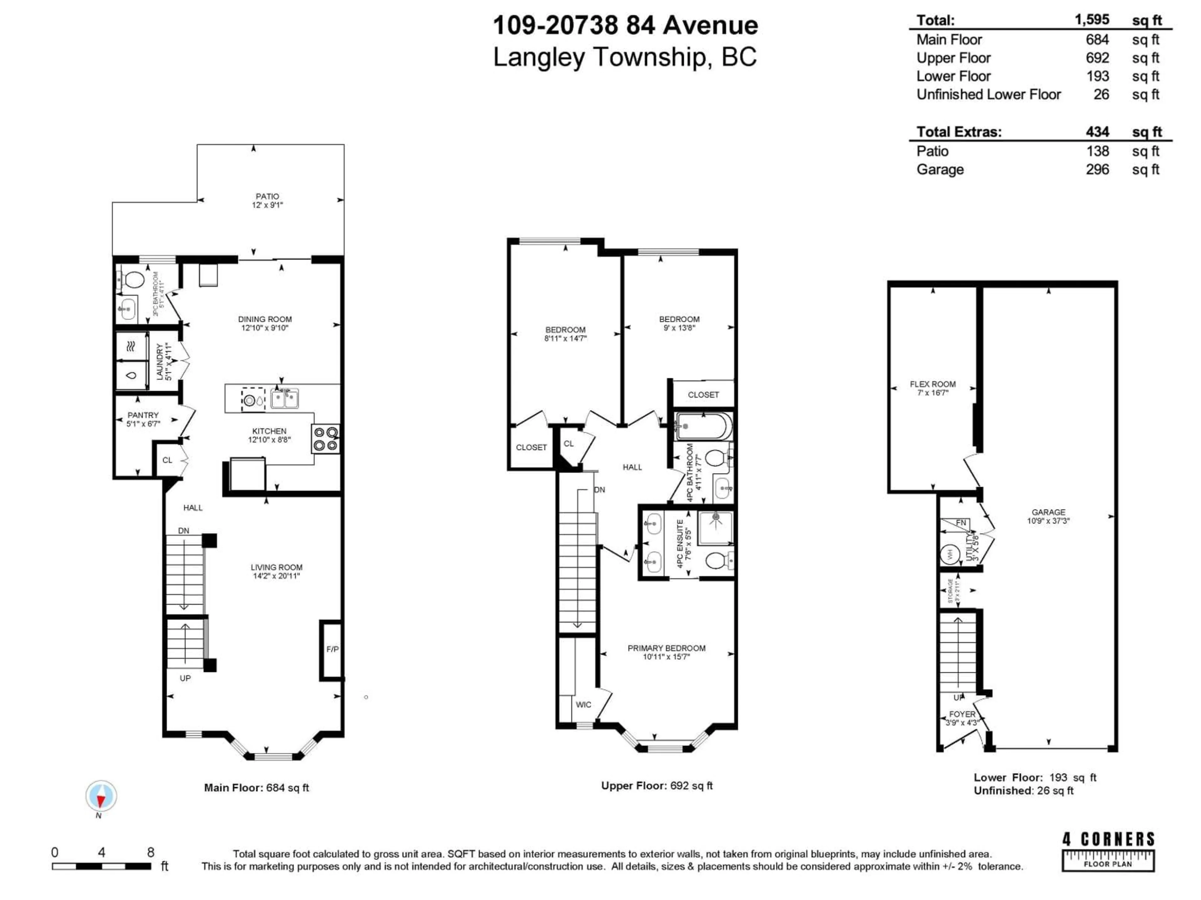 Floor plan for 109 - 20738 84 AVENUE, Langley British Columbia V2Y0J6