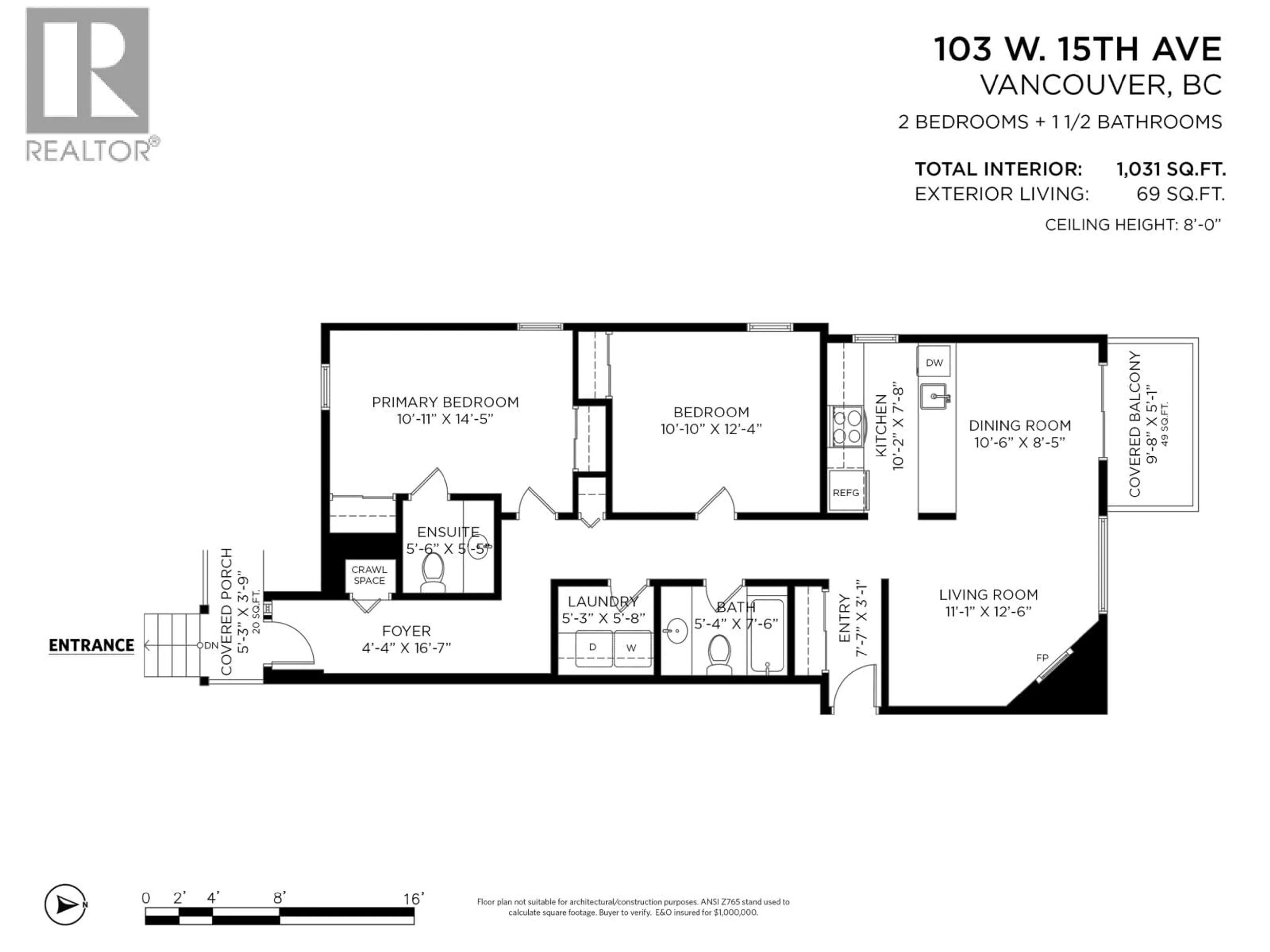 Floor plan for 103 15TH AVENUE, Vancouver British Columbia V5Y1X8
