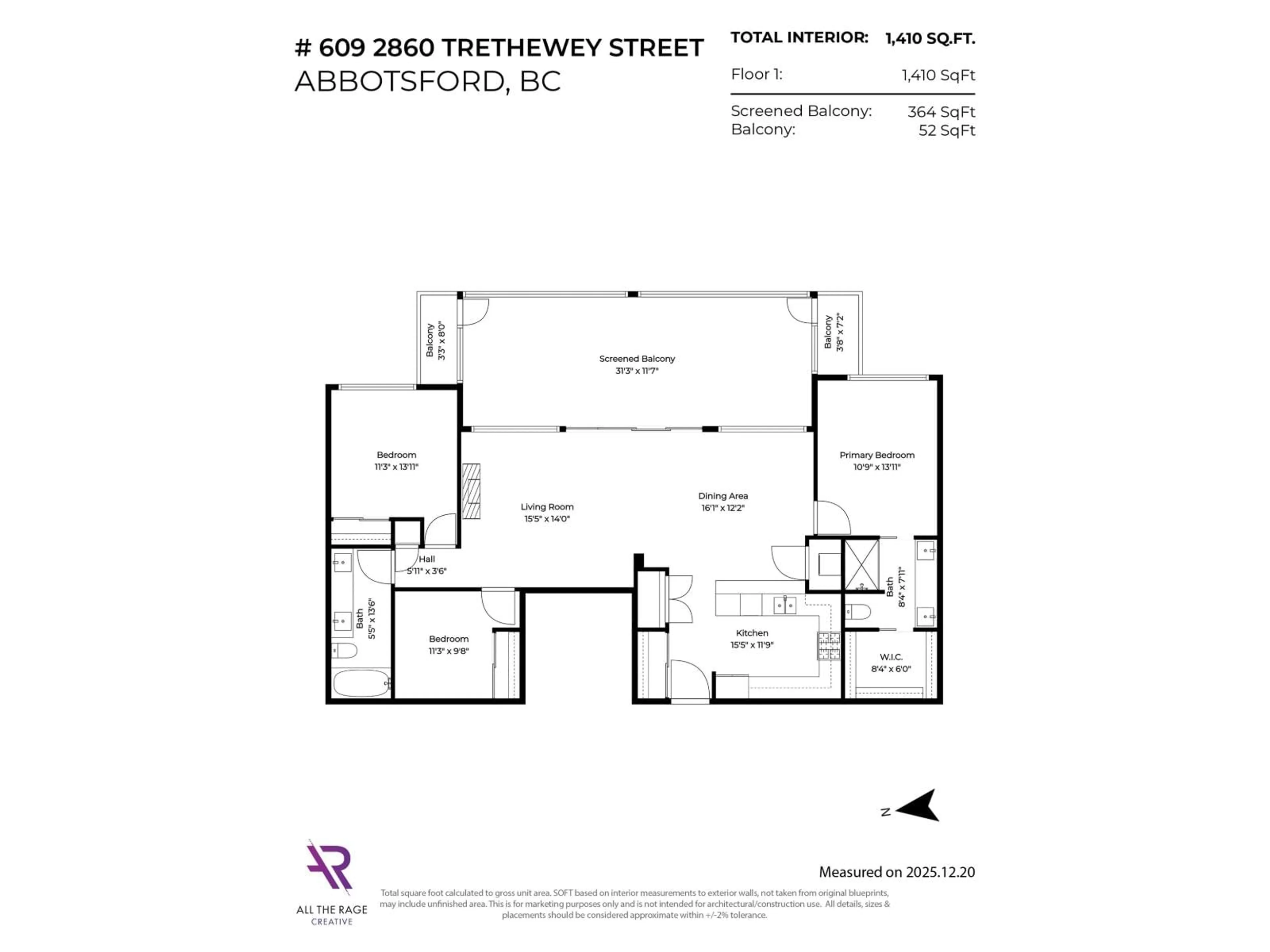 Floor plan for 609 - 2860 TRETHEWEY STREET, Abbotsford British Columbia V2T0G5