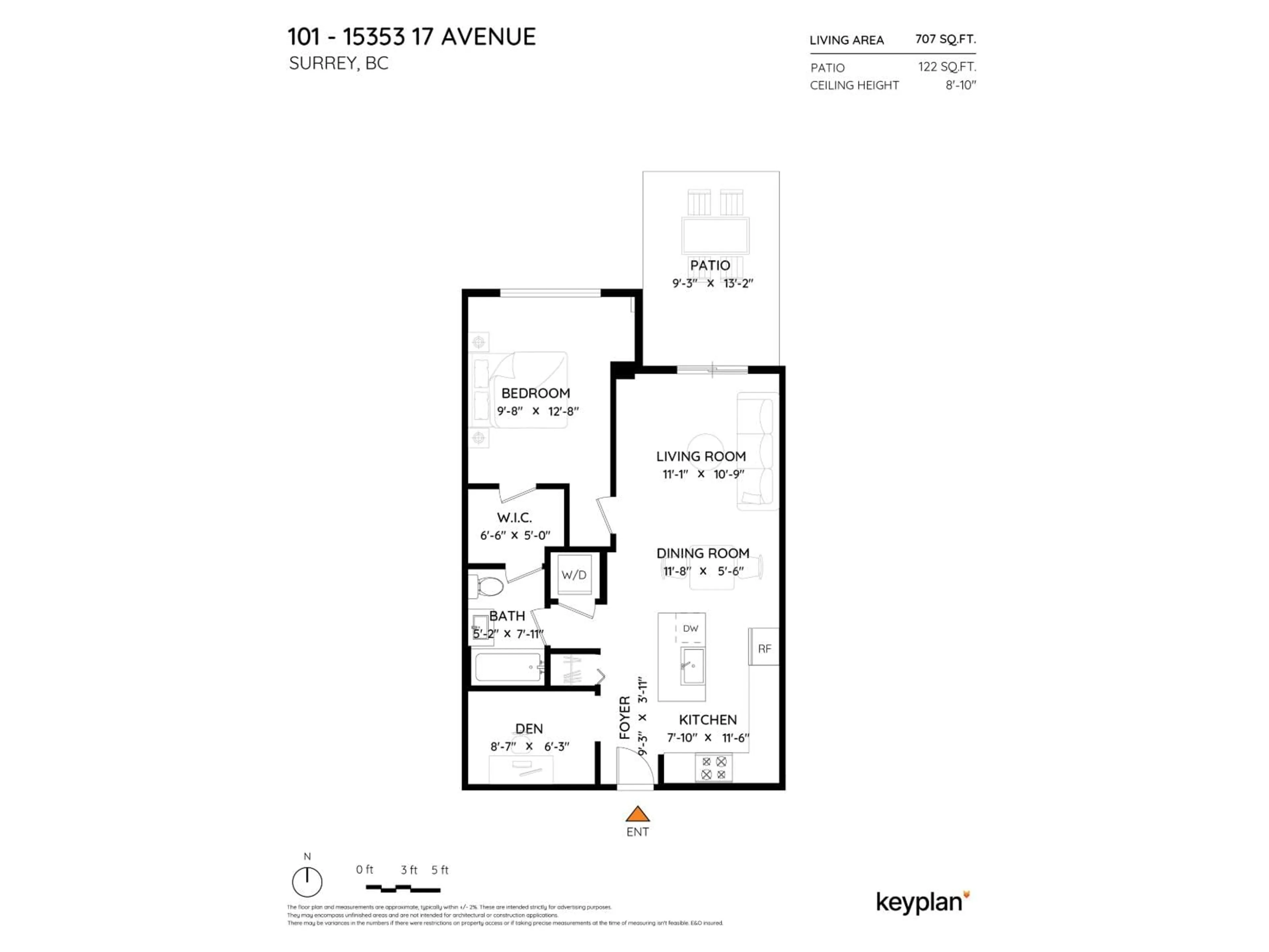 Floor plan for 101 - 15353 17 AVENUE, Surrey British Columbia V4A0E2