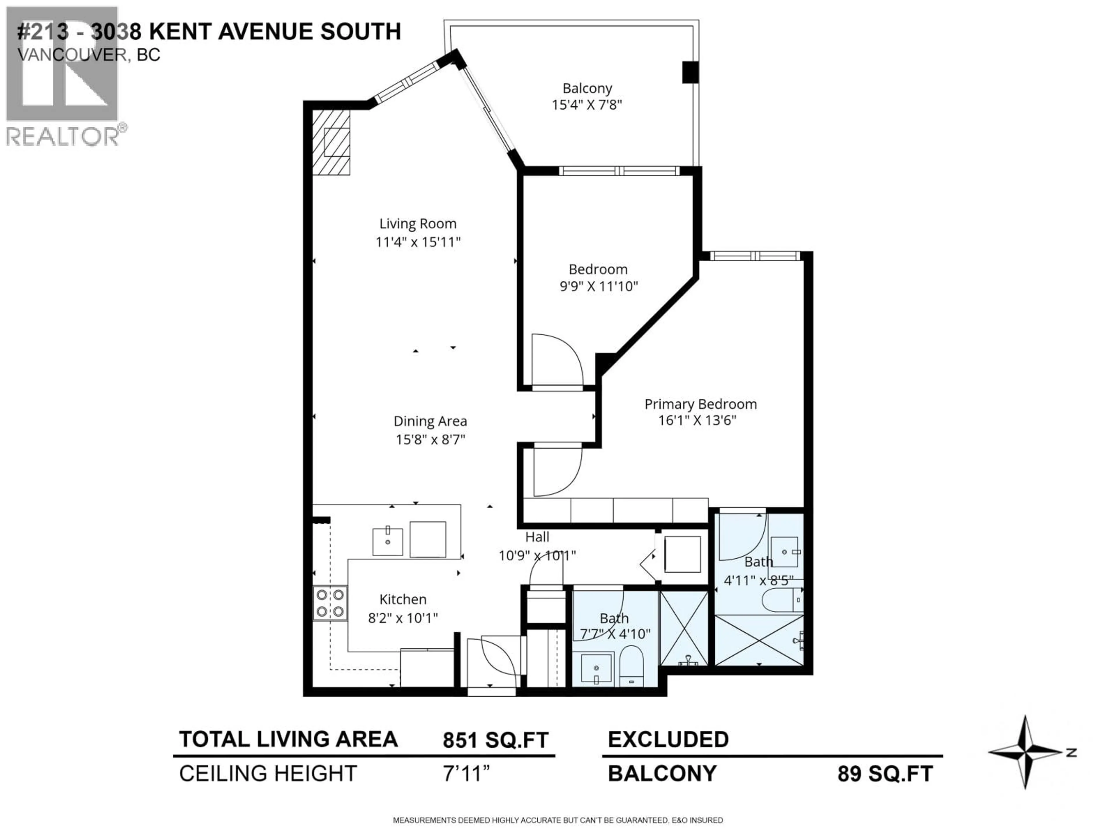 Floor plan for 213 - 3038 KENT AVENUE SOUTH, Vancouver British Columbia V5S4V8