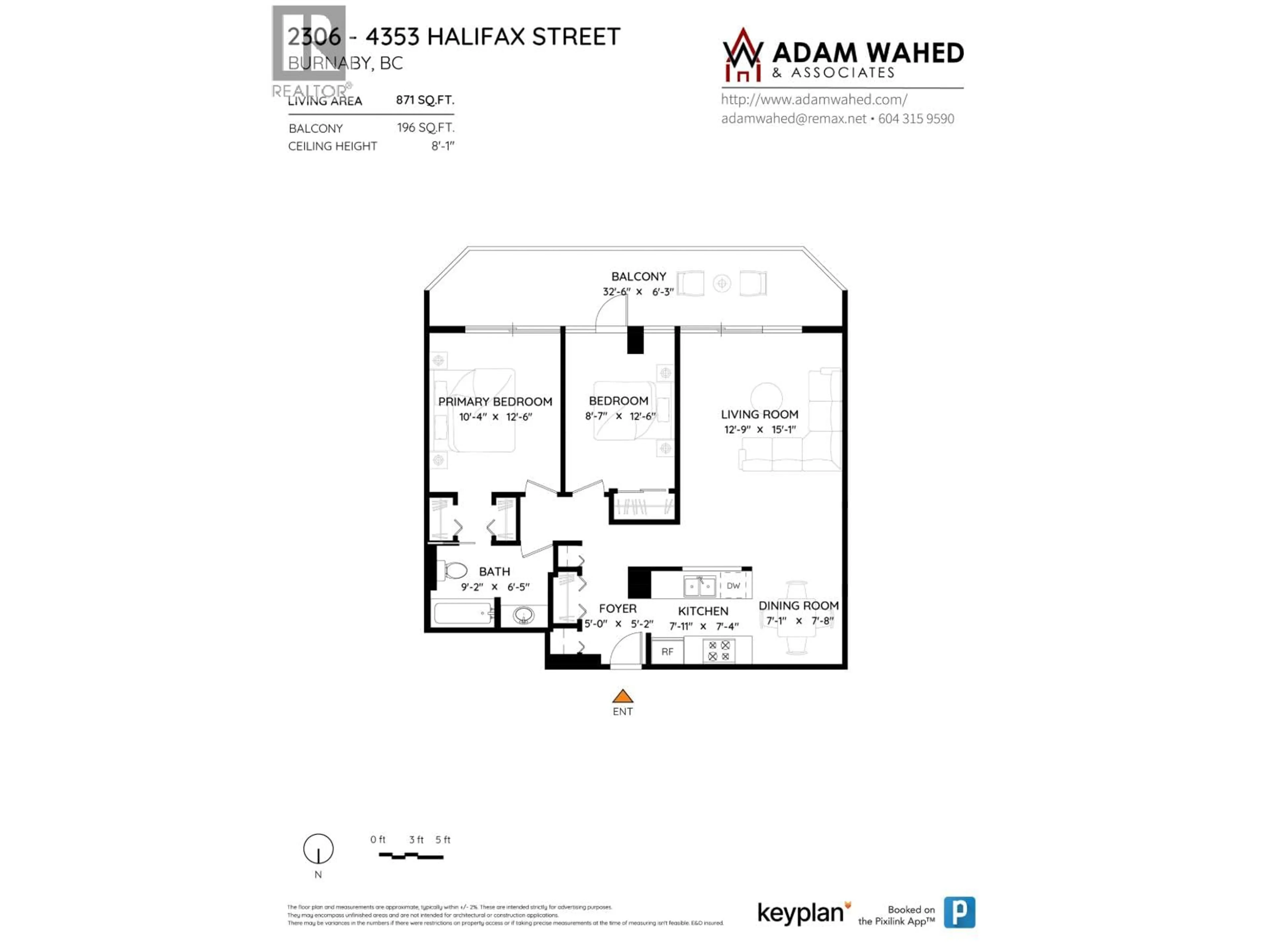 Floor plan for 2306 - 4353 HALIFAX STREET, Burnaby British Columbia V5C5Z4