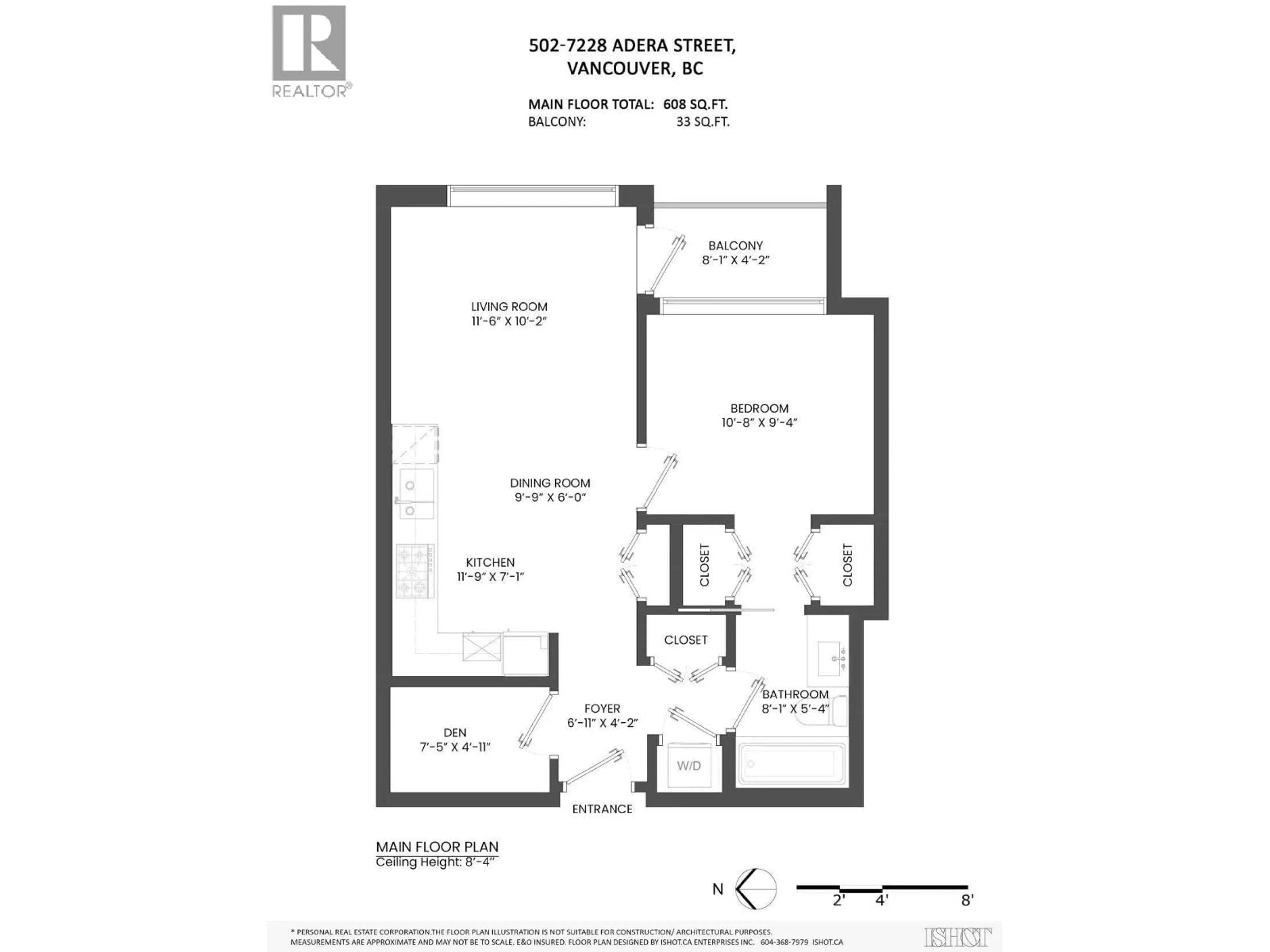 Floor plan for 502 - 7228 ADERA STREET, Vancouver British Columbia V6P0H8
