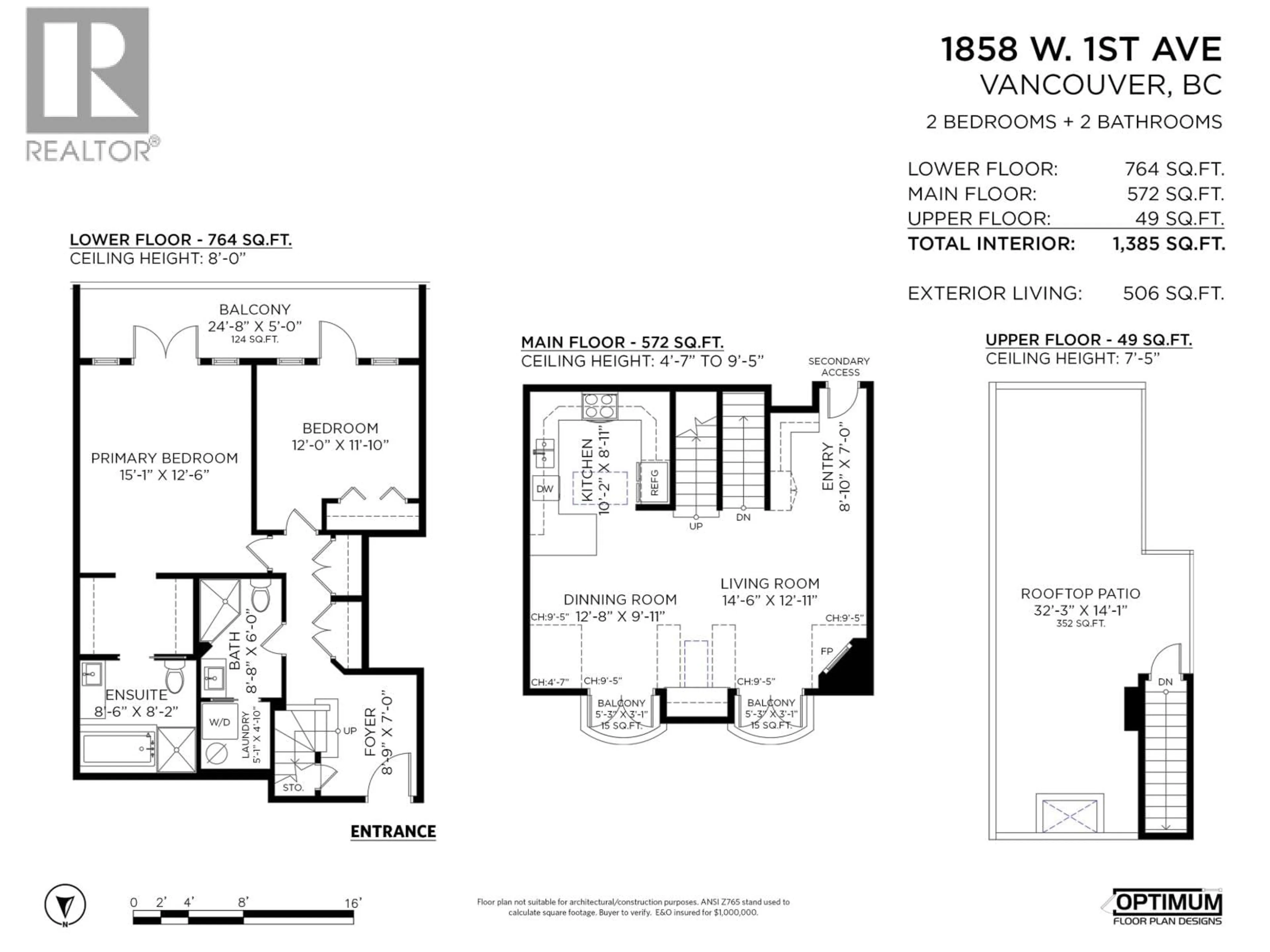 Floor plan for 1858 1ST AVENUE, Vancouver British Columbia V6J1G5