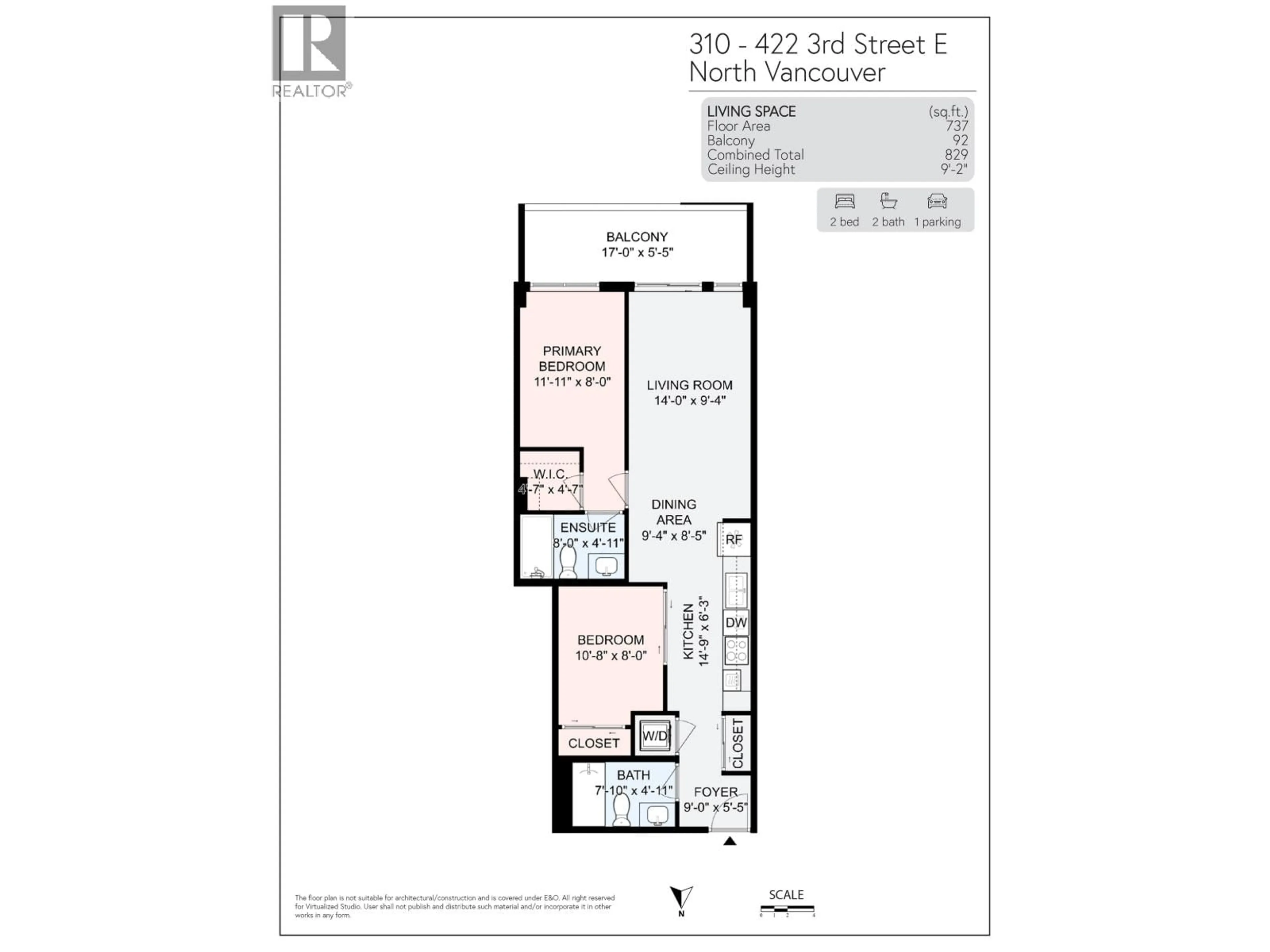 Floor plan for 310 - 422 3RD STREET, North Vancouver British Columbia V7L0K1