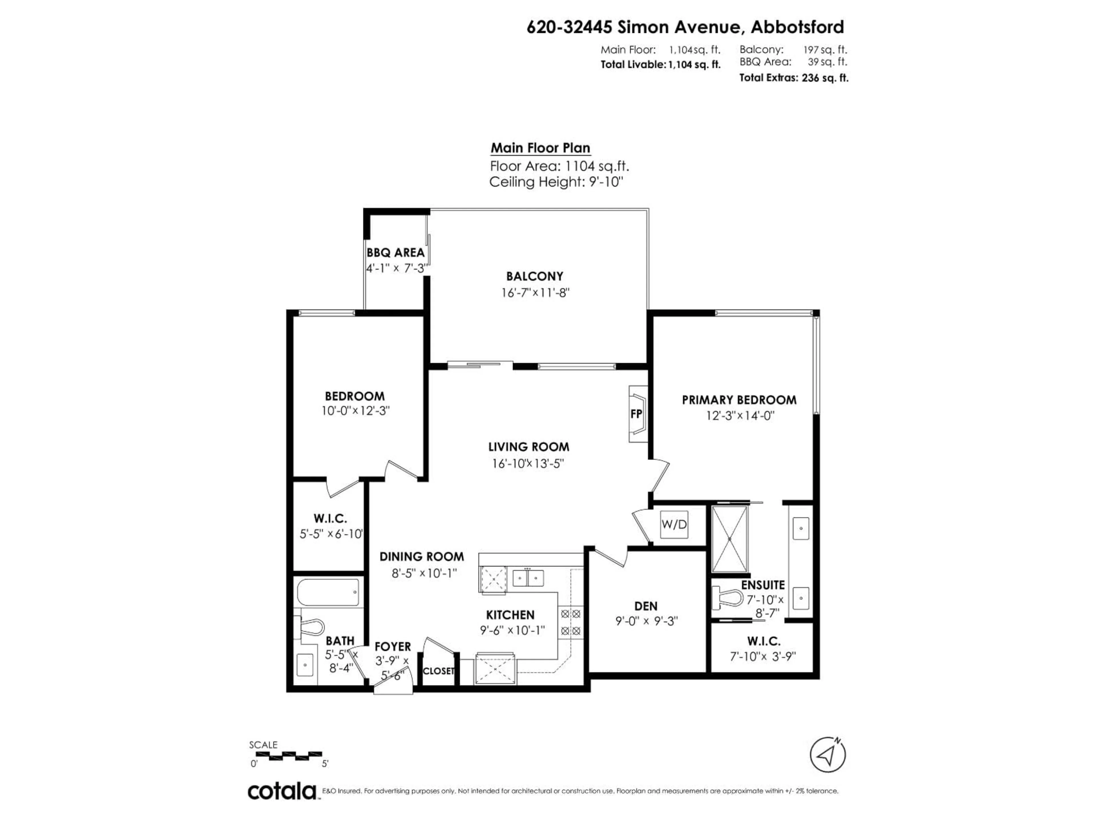 Floor plan for 620 - 32445 SIMON AVENUE, Abbotsford British Columbia V2T0G7