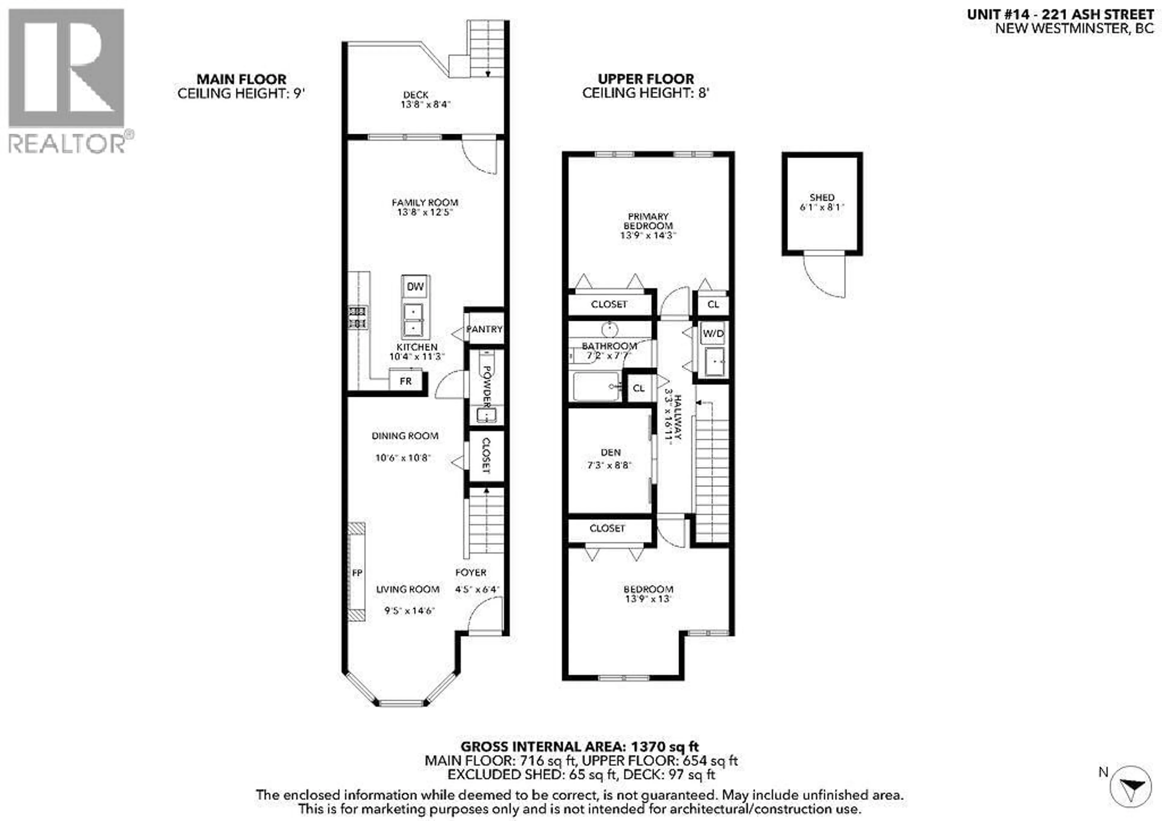 Floor plan for 14 - 221 ASH STREET, New Westminster British Columbia V3M3M5
