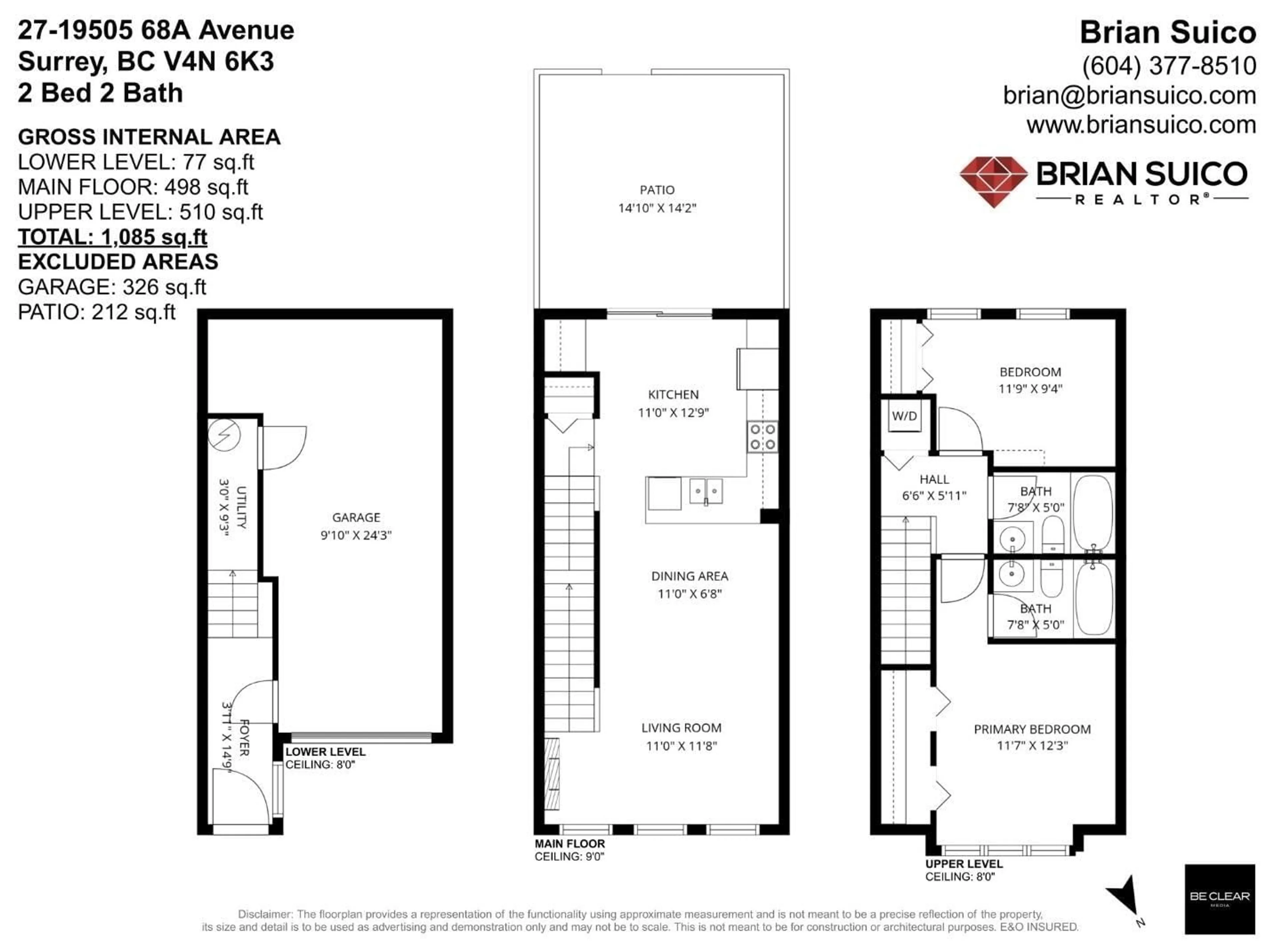 Floor plan for 27 - 19505 68A AVENUE, Surrey British Columbia V4N6K3