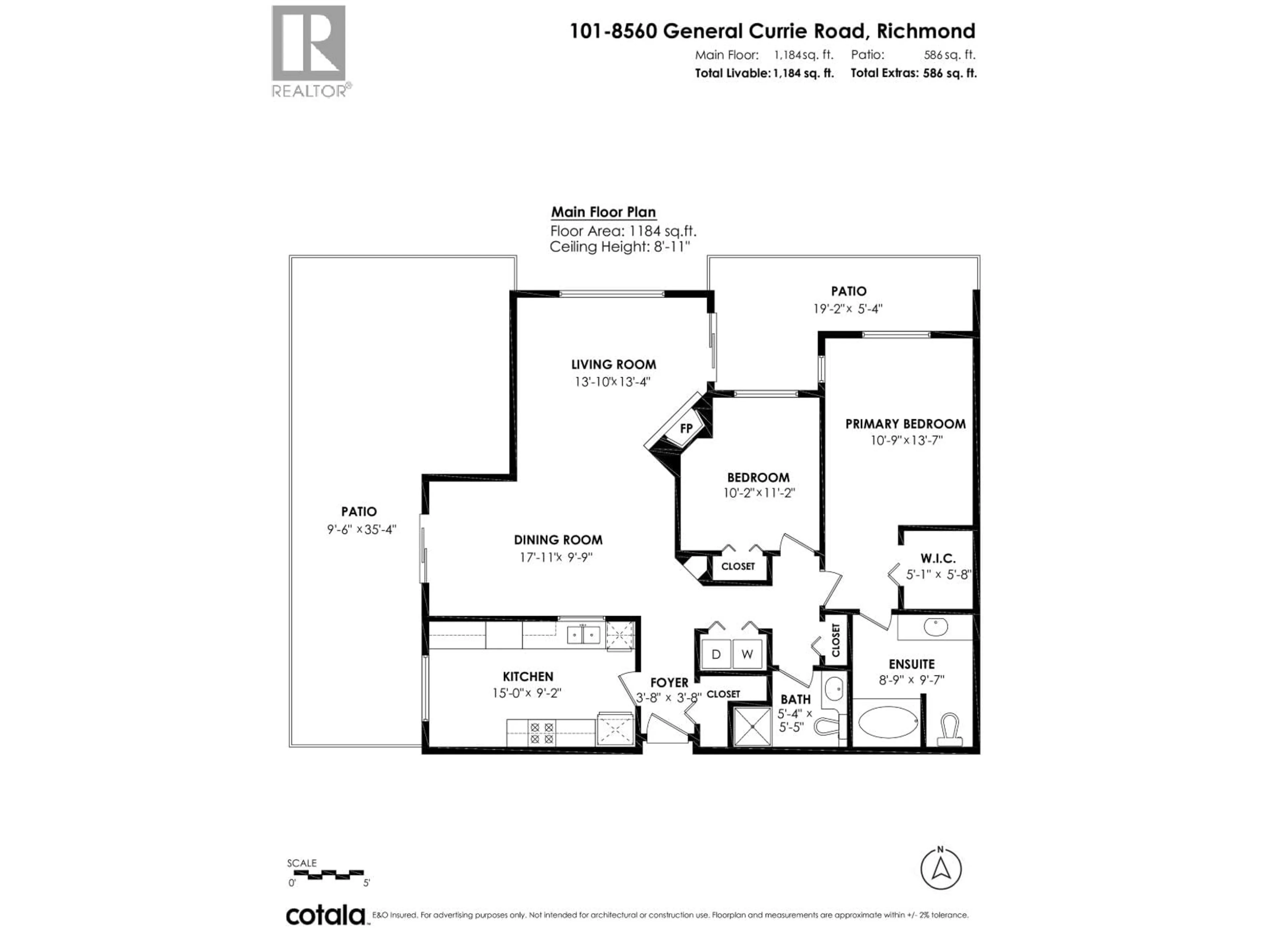 Floor plan for 101 - 8560 GENERAL CURRIE ROAD, Richmond British Columbia V6Y1M2