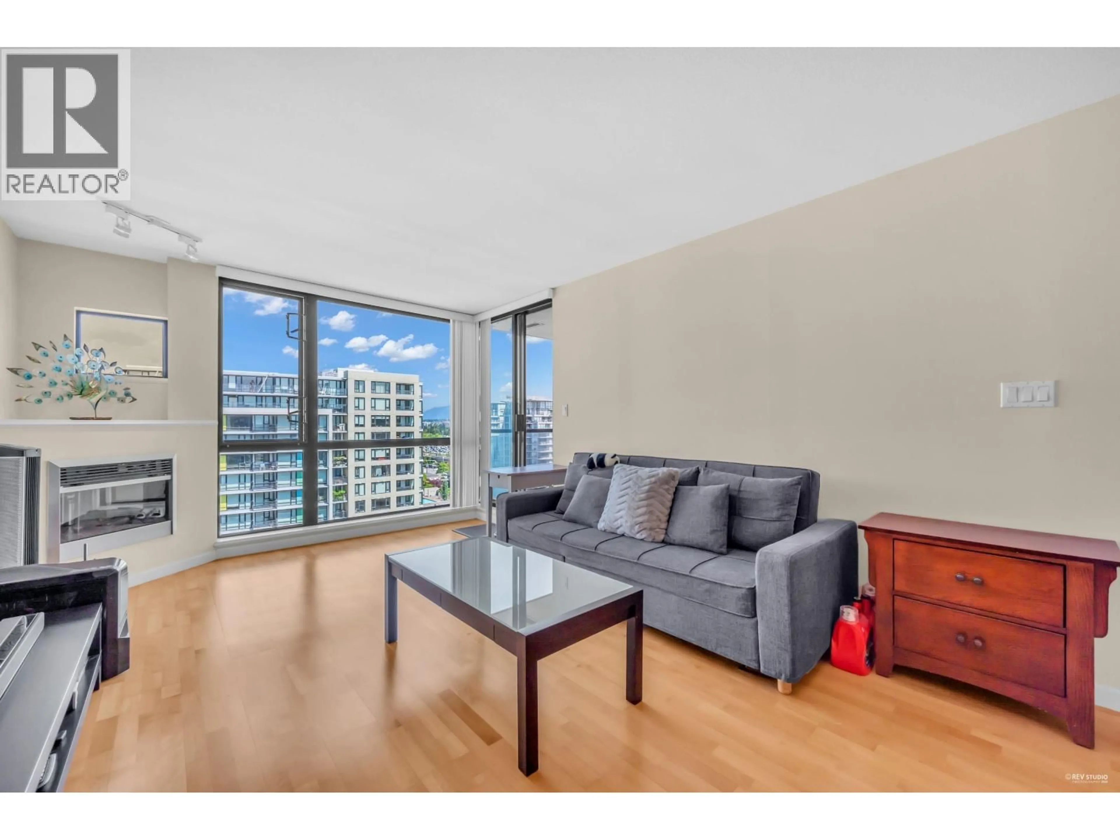 Living room with furniture, wood/laminate floor for 1708 - 7831 WESTMINSTER HIGHWAY, Richmond British Columbia V6X4J4