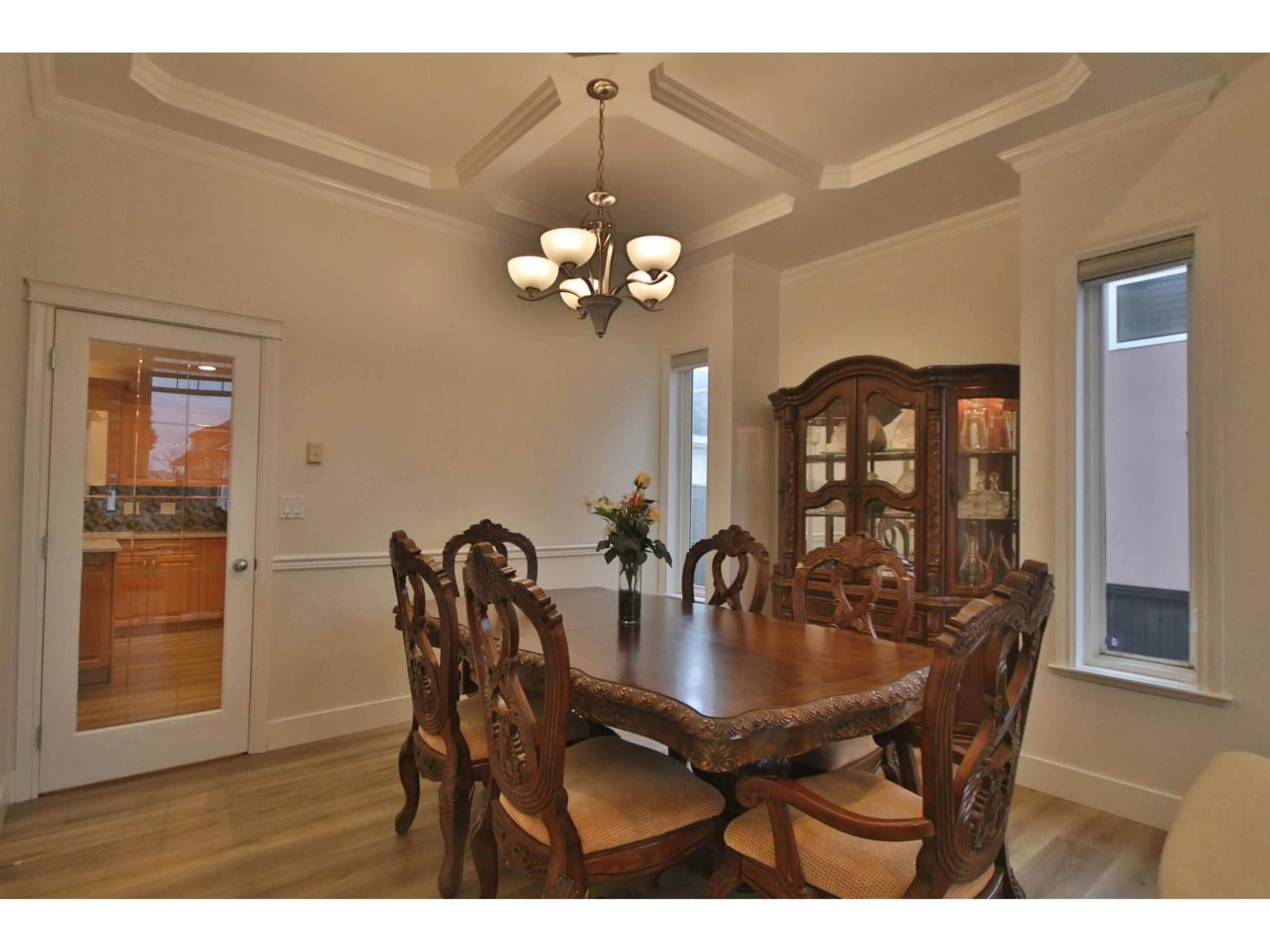 Dining room, wood/laminate floor for 14486 74A AVENUE, Surrey British Columbia V3S0S3