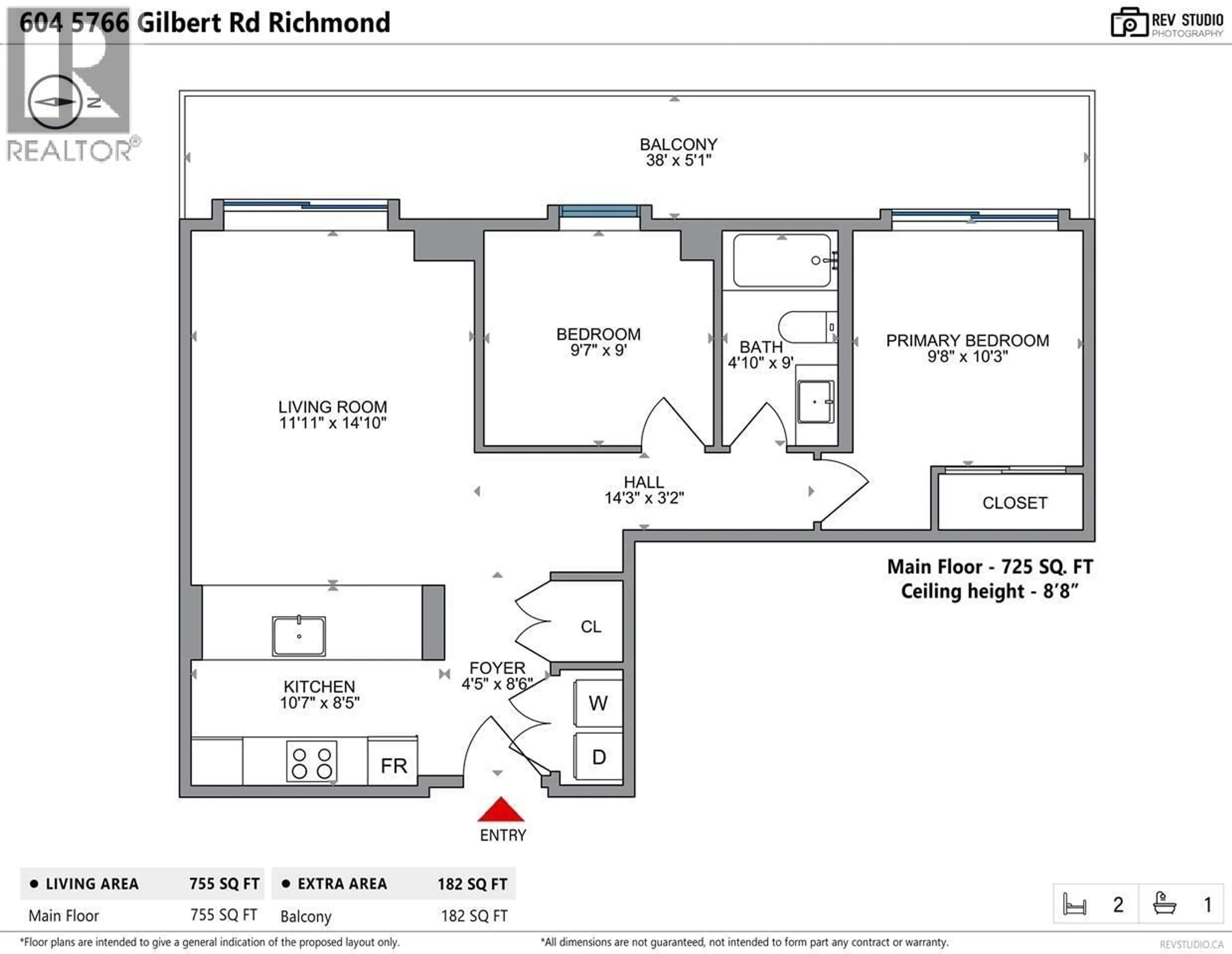Floor plan for 604 - 5766 GILBERT ROAD, Richmond British Columbia V6X1B7