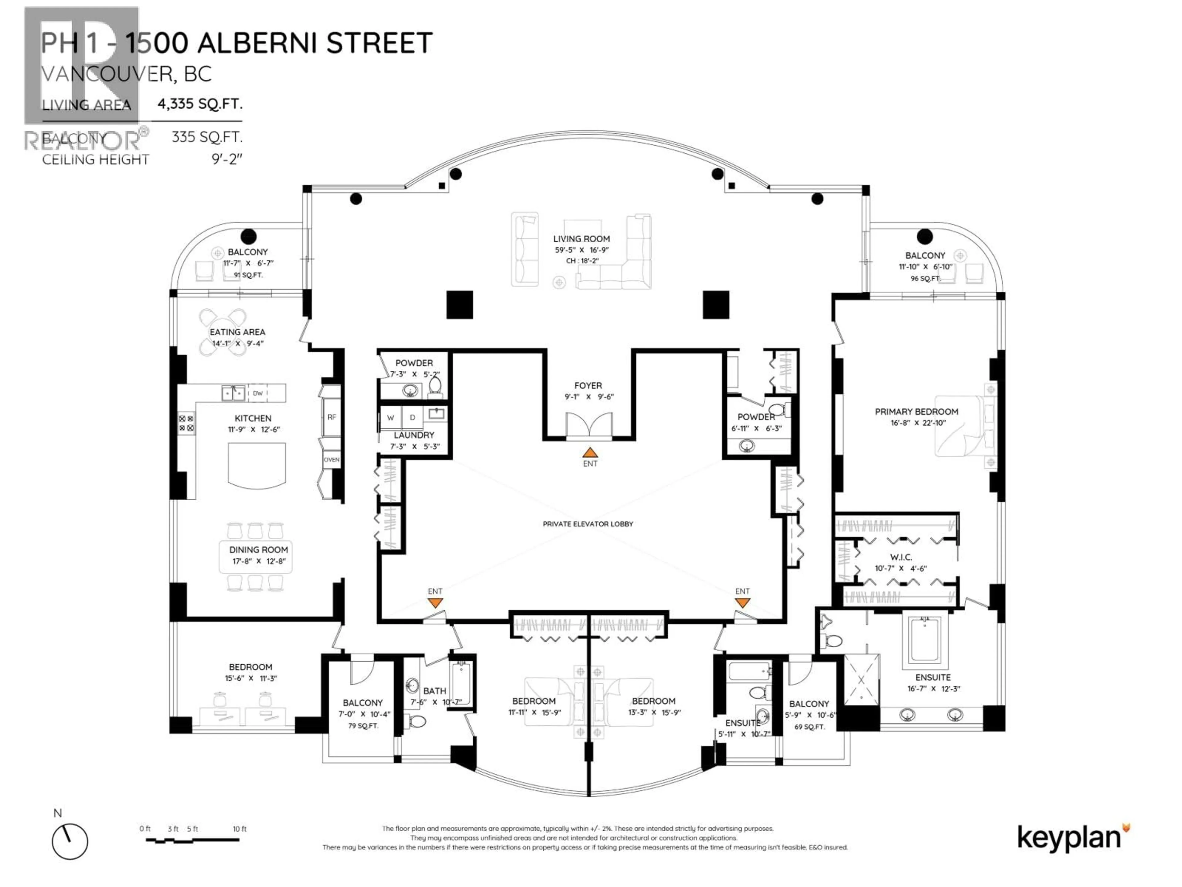 Floor plan for PH1 - 1500 ALBERNI STREET, Vancouver British Columbia V6G3C9
