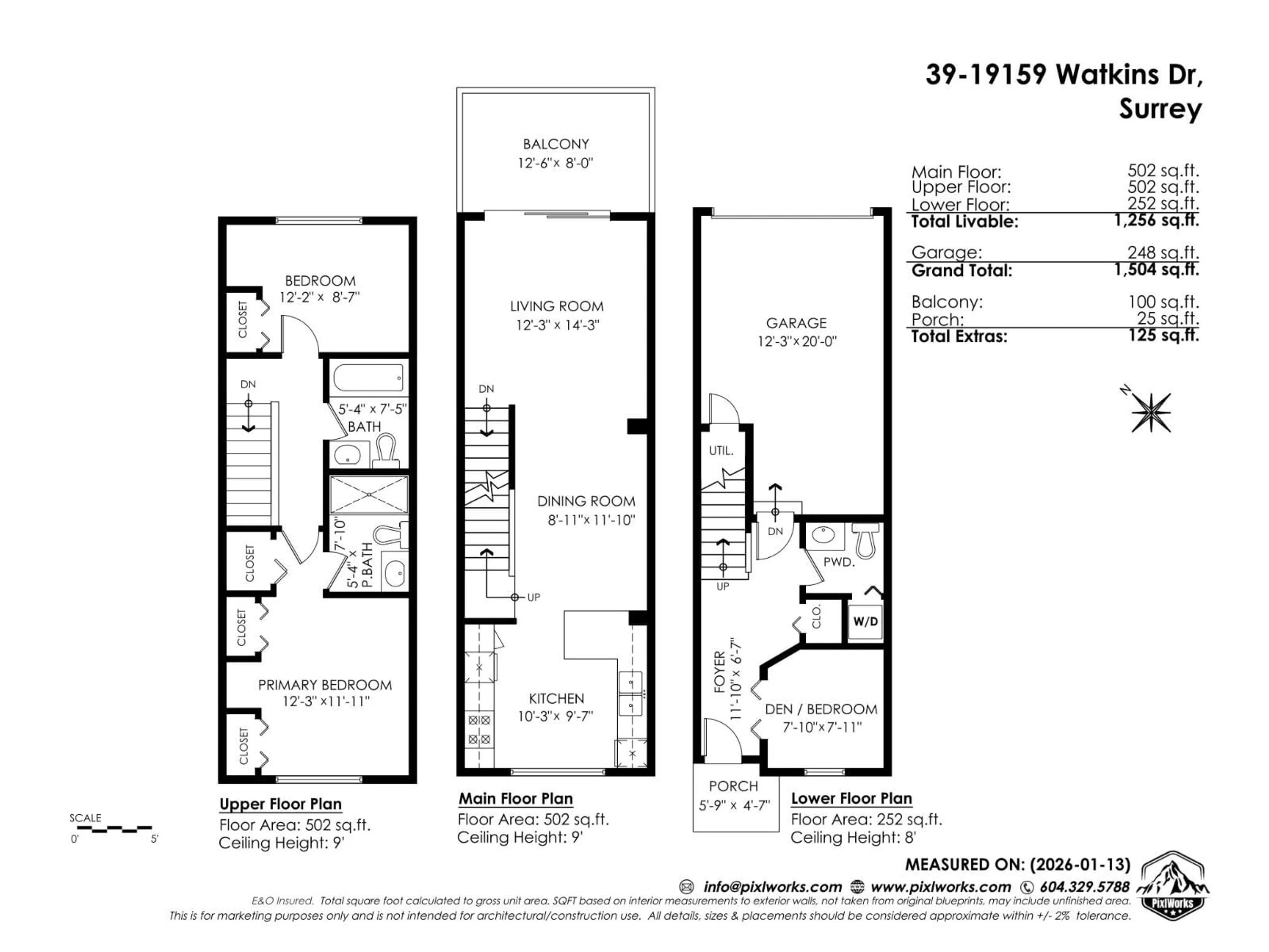 Floor plan for 39 - 19159 WATKINS DRIVE, Surrey British Columbia V4N6P7