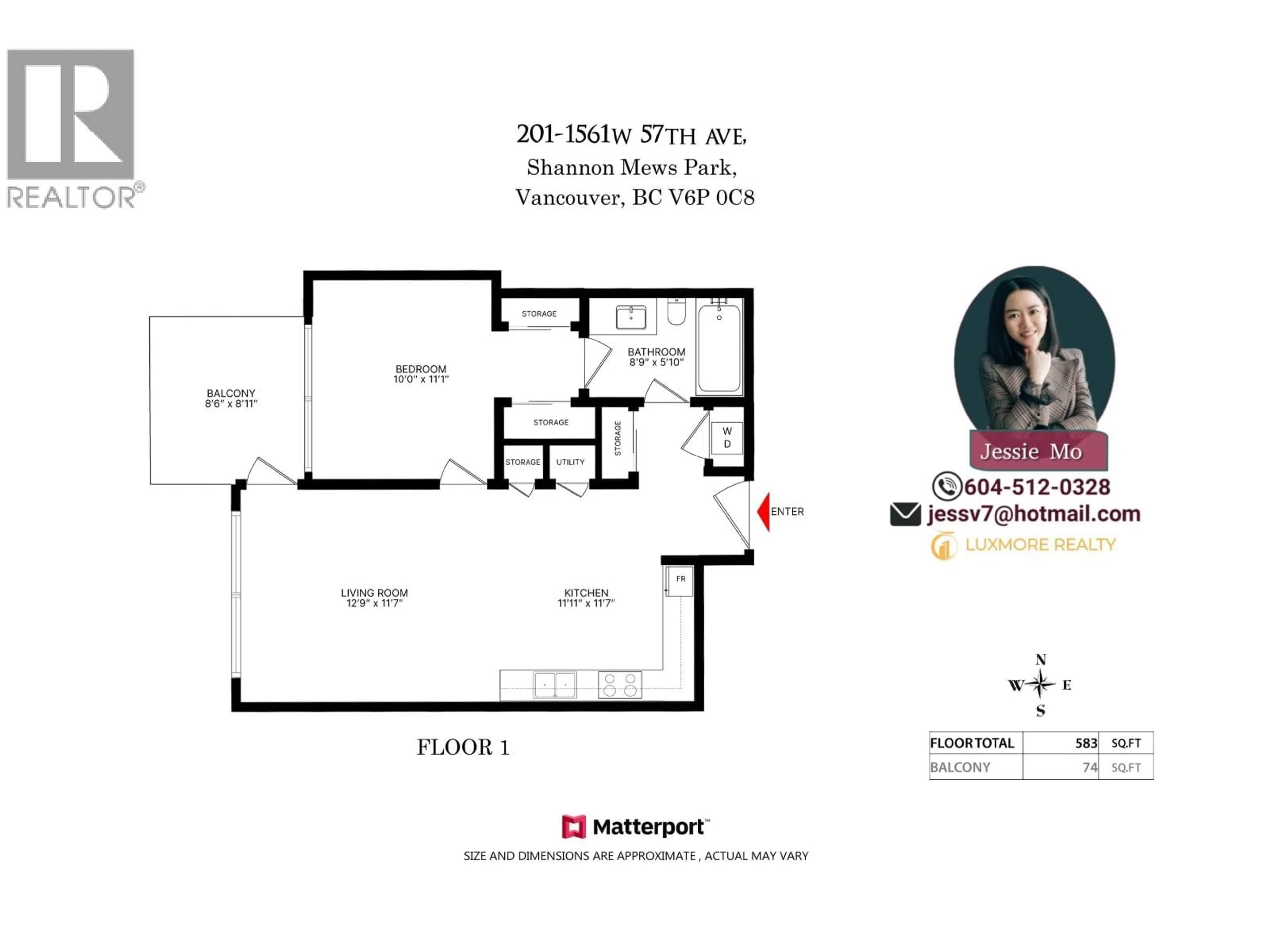 Floor plan for 201 - 1561 57TH AVENUE, Vancouver British Columbia V6P0H5