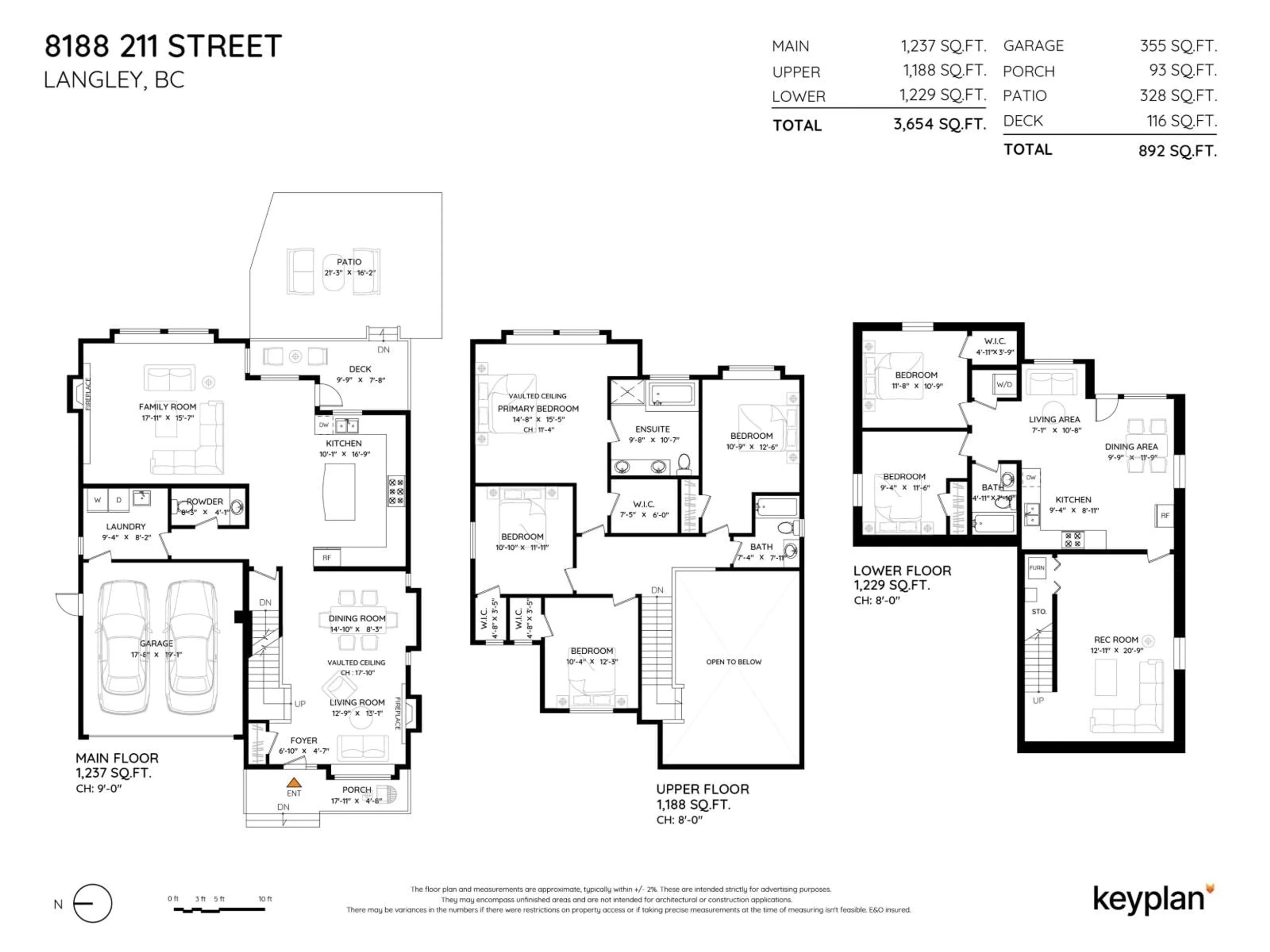 Floor plan for 8188 211 STREET, Langley British Columbia V2Y0E4