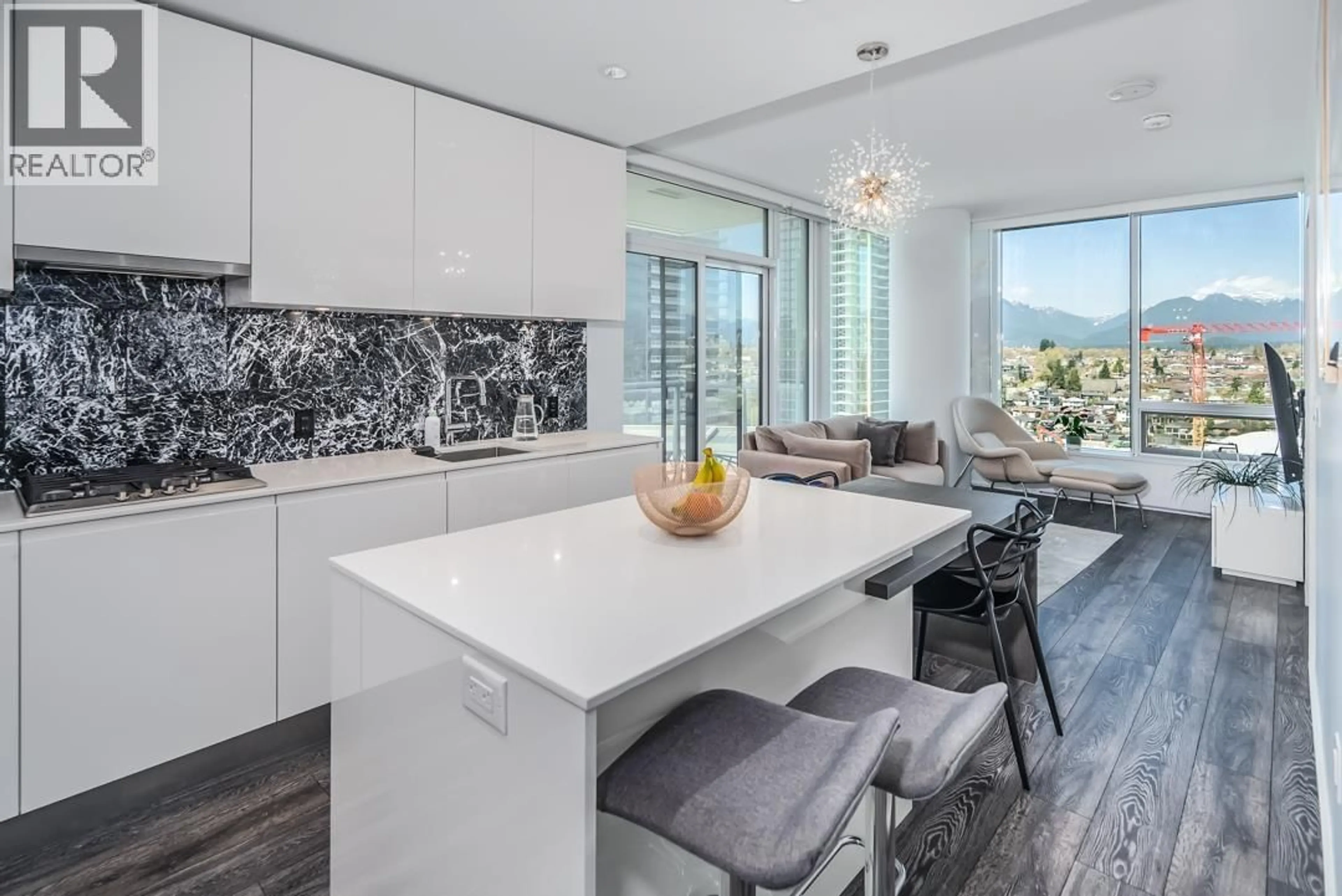 Contemporary kitchen, ceramic/tile floor for 1109 - 1955 ALPHA WAY, Burnaby British Columbia V5C0K6