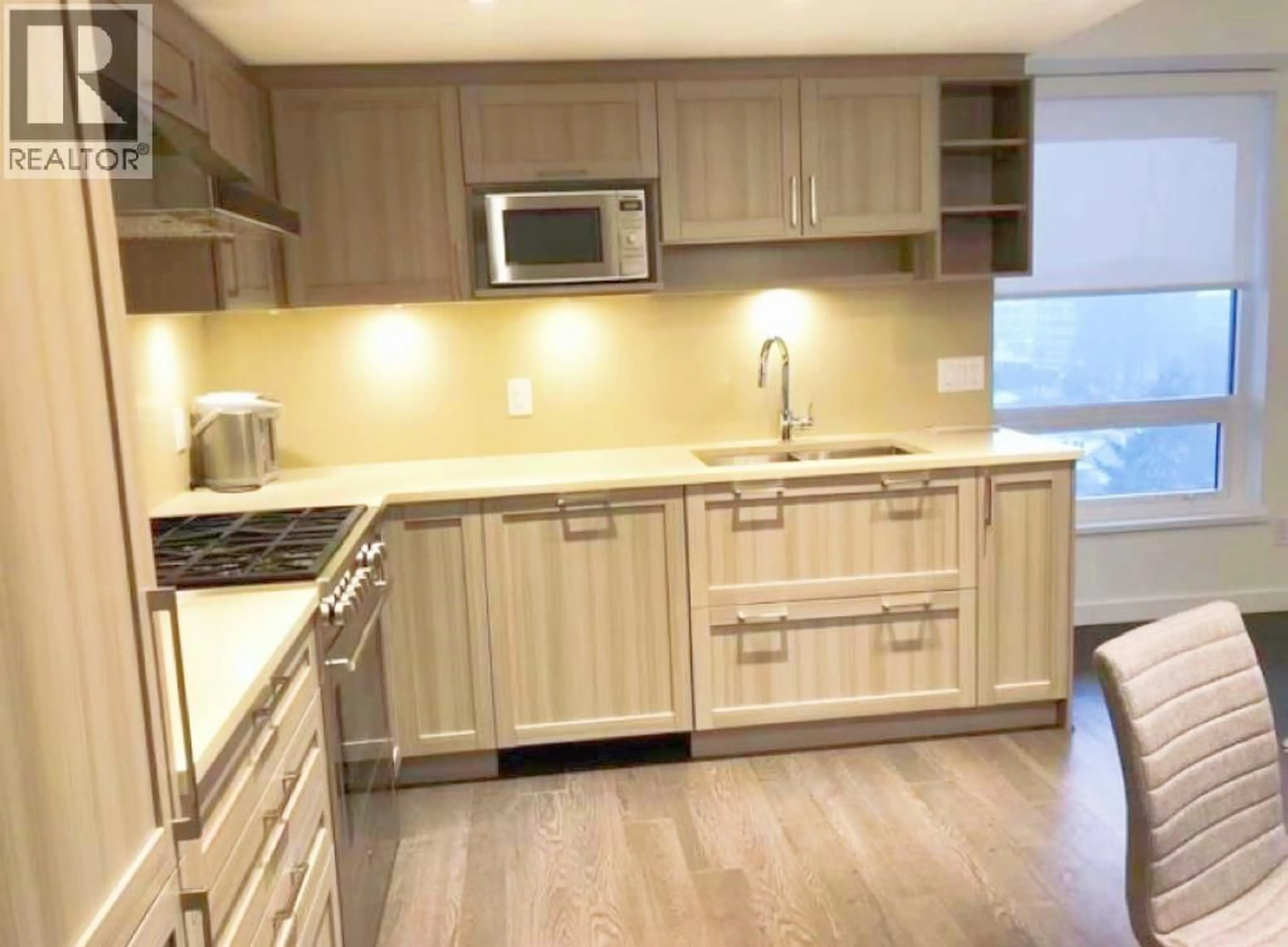 Standard kitchen, wood/laminate floor for 1502 - 5470 ORMIDALE STREET, Vancouver British Columbia V5R0G6