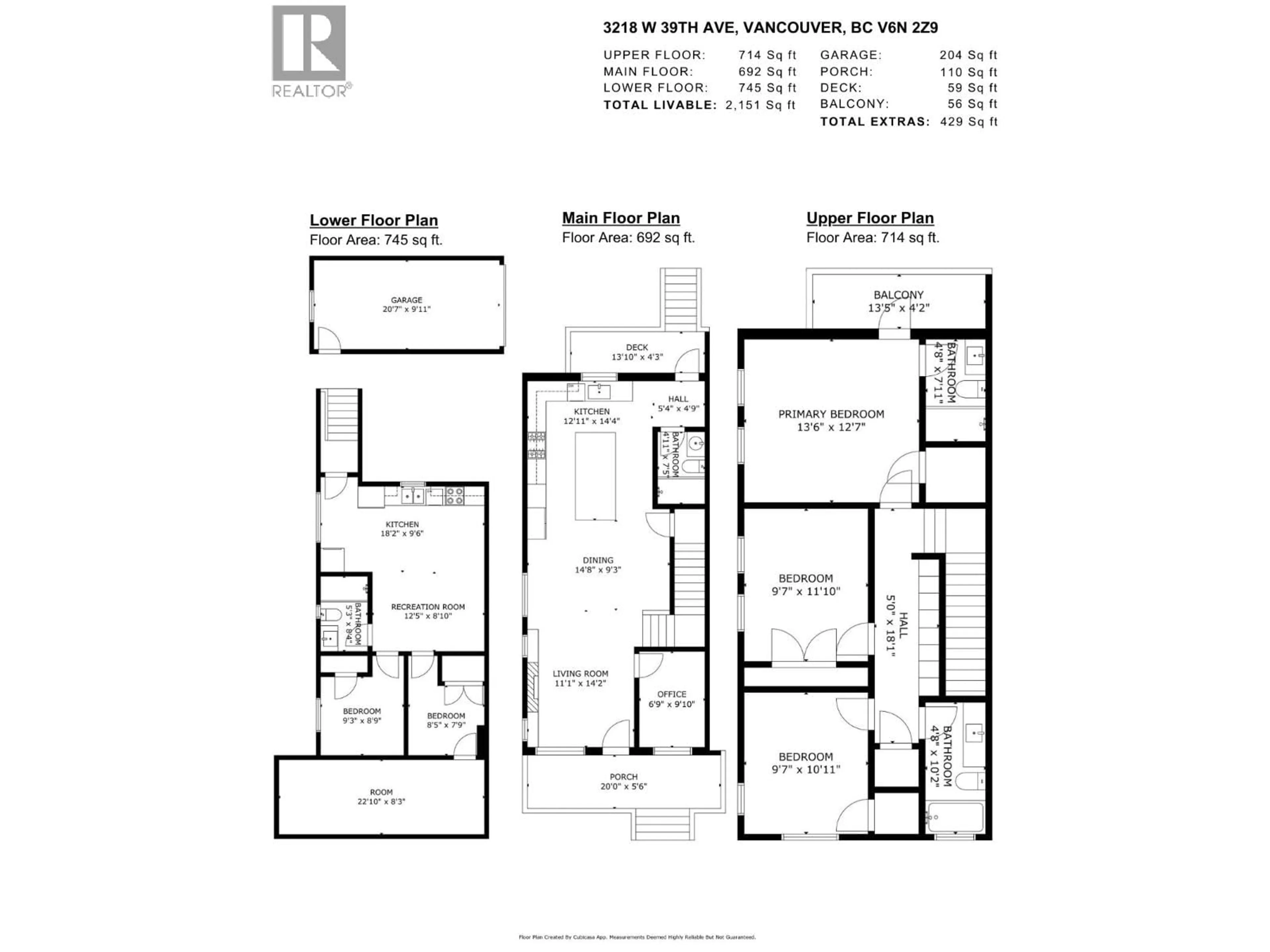 Floor plan for 3218 39TH AVENUE, Vancouver British Columbia V6N2Z9