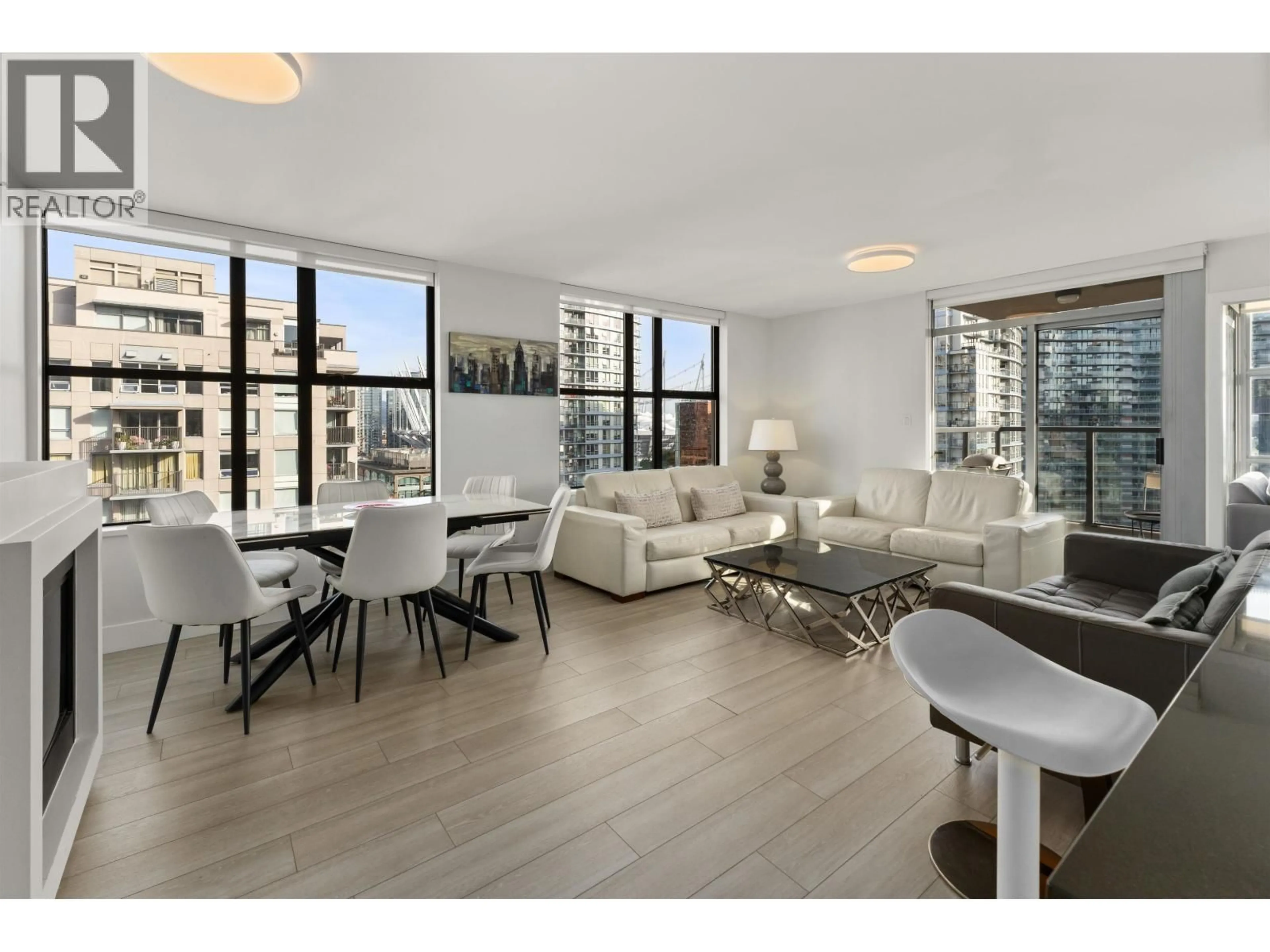 Living room with furniture, wood/laminate floor for 1902 - 989 BEATTY STREET, Vancouver British Columbia V6Z3C2
