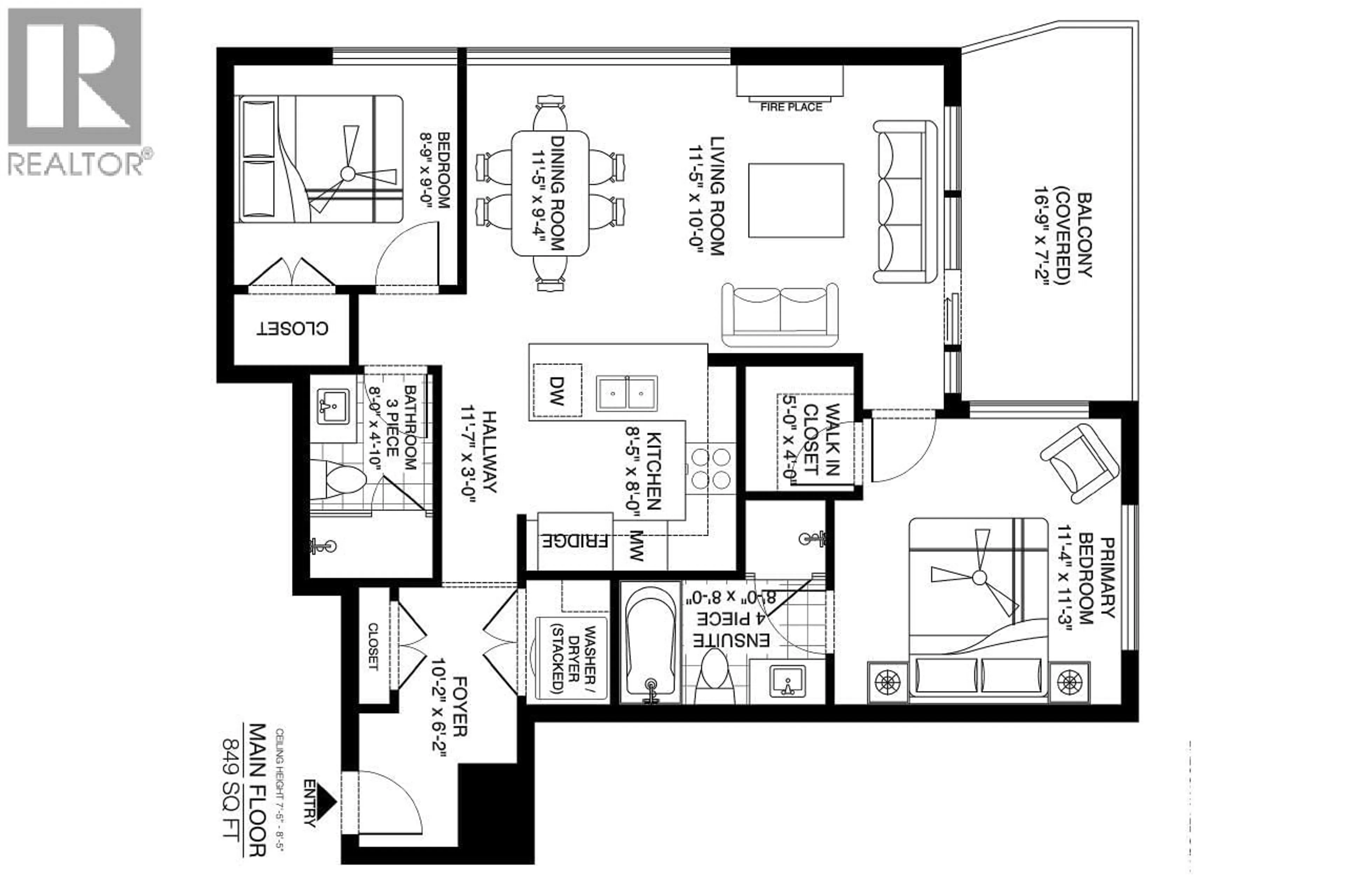 Floor plan for 1302 - 158 13TH STREET, North Vancouver British Columbia V7M0A7